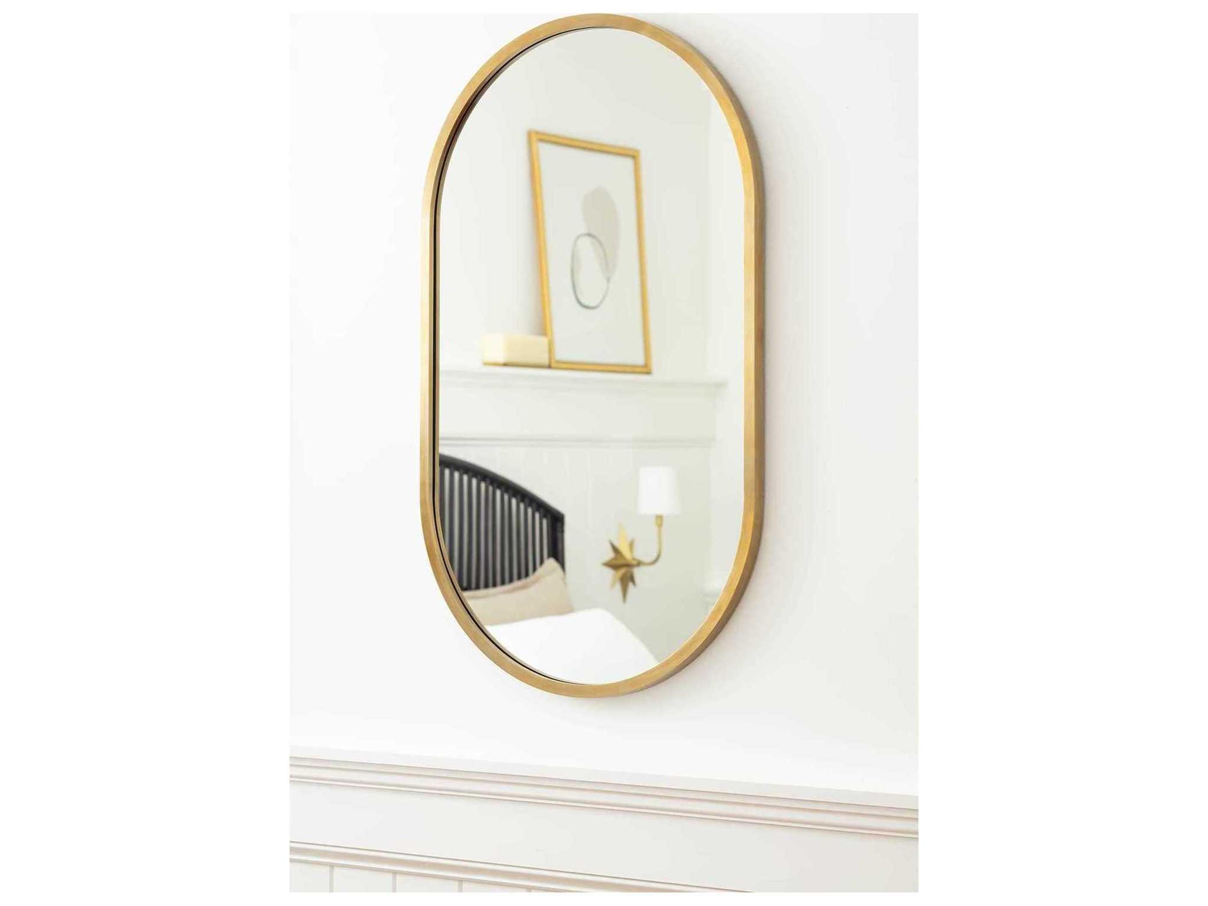 Regina Andrew Canal Natural Brass Oval Wall Mirror