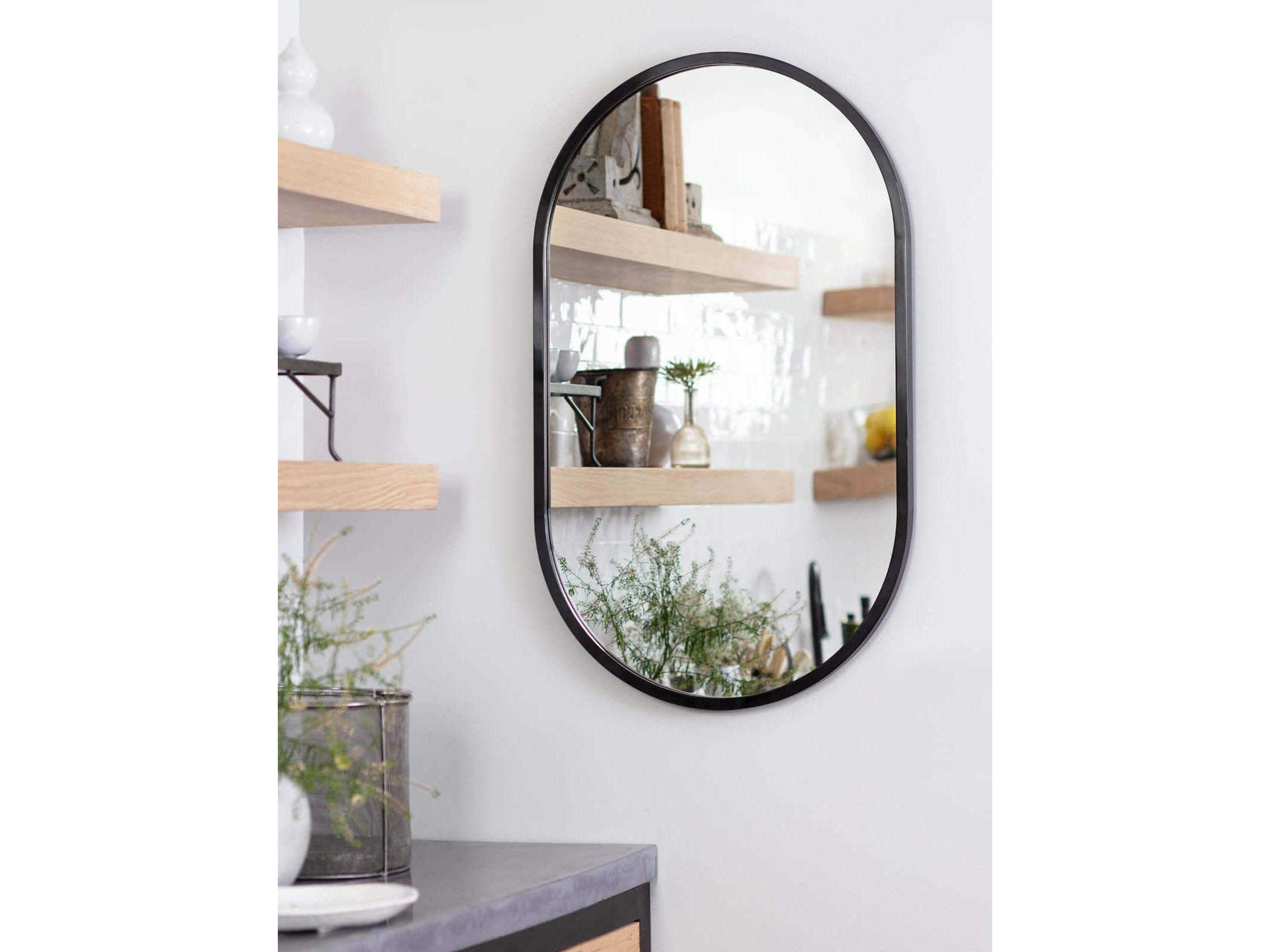 Regina Andrew Canal Blackened Steel Oval Wall Mirror