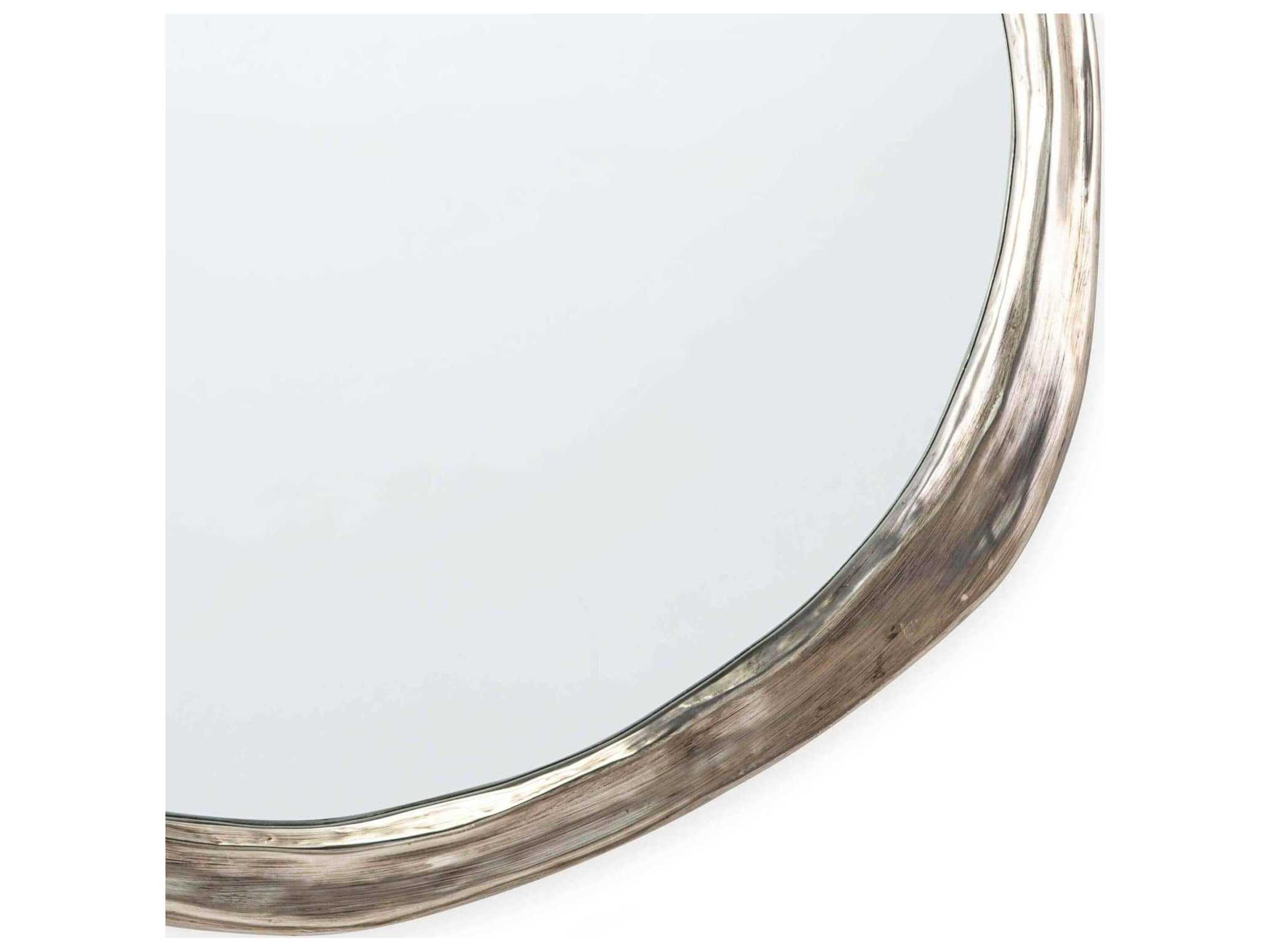 Regina Andrew Ibiza Antique Silver Round Wall Mirror