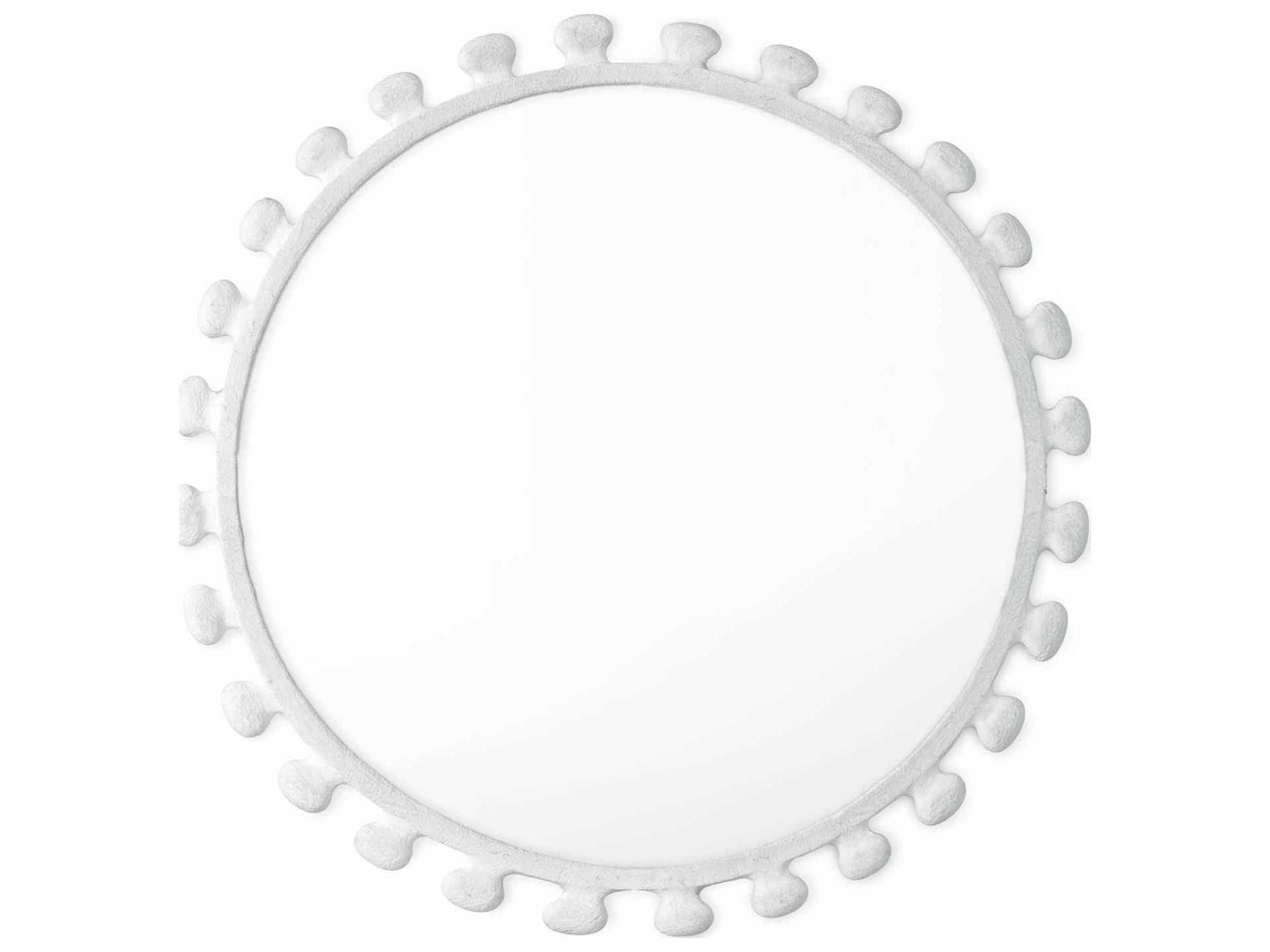 Sanya White Round Wall Mirror