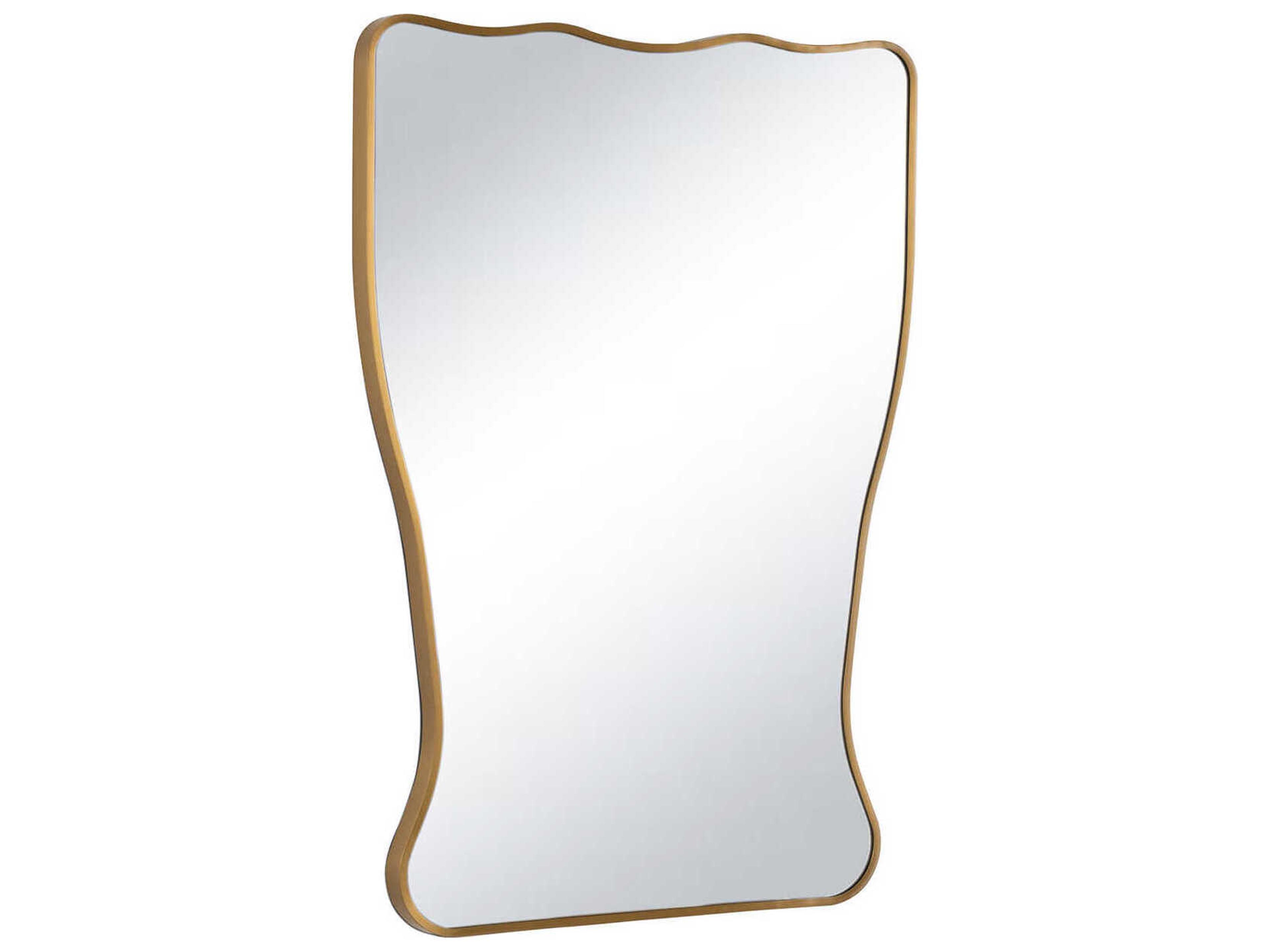 Regina Andrew Piero Natural Brass Rectangular Wall Mirror