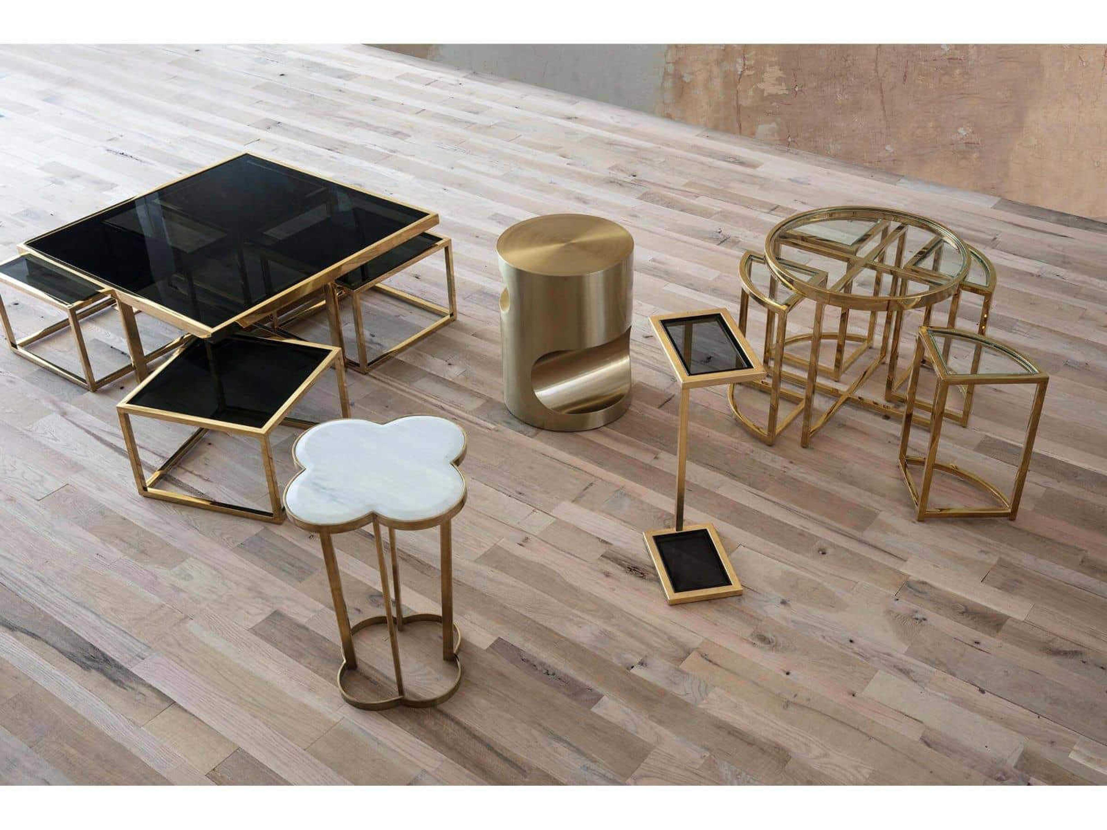 Regina Andrew Clover Marble Natural Brass End Table