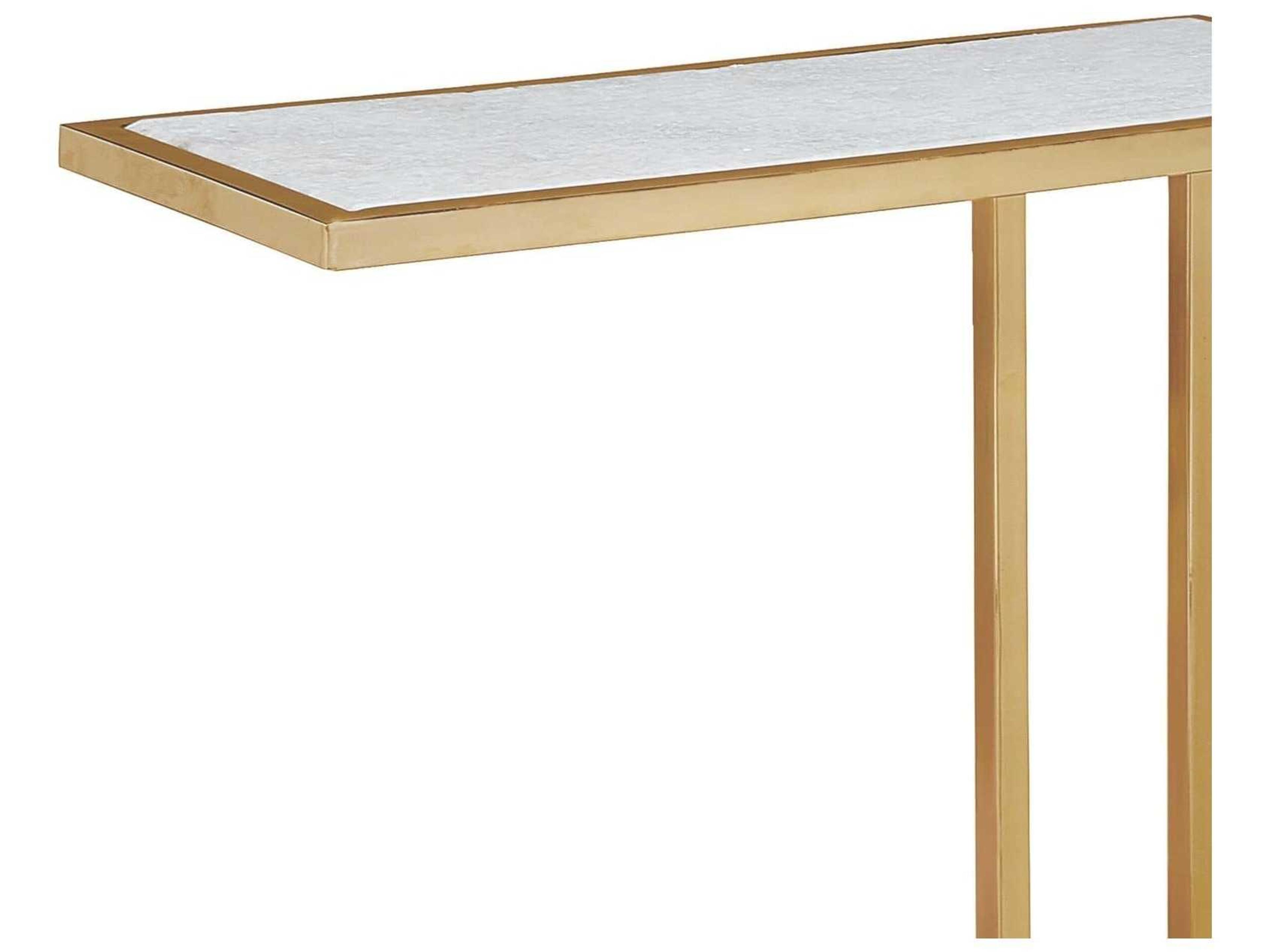 Regina Andrew Echelon Rectangular Marble Natural Brass End Table