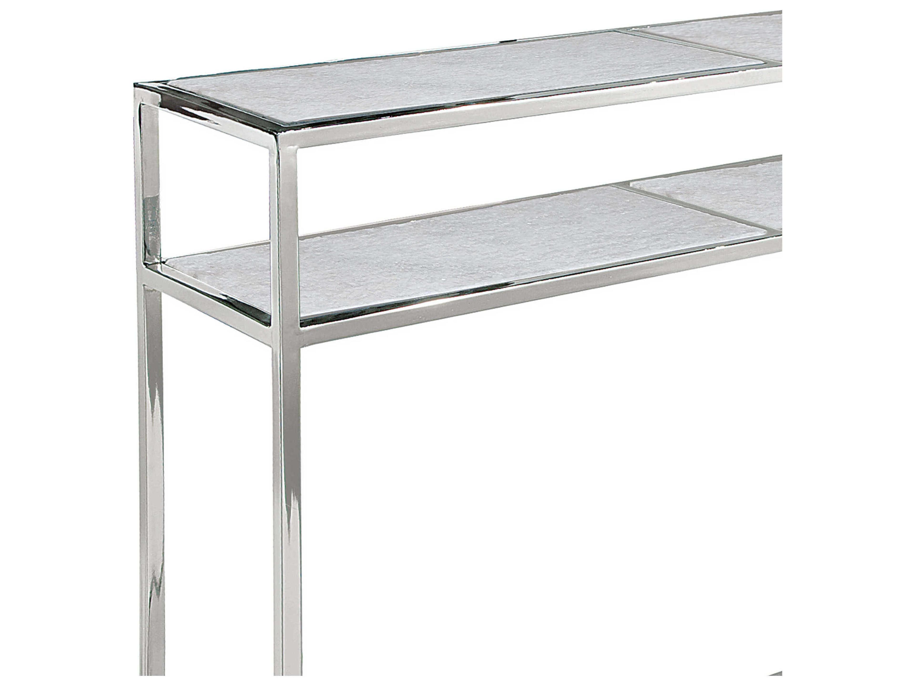 Regina Andrew Echelon Rectangular Marble Polished Nickel Console Table