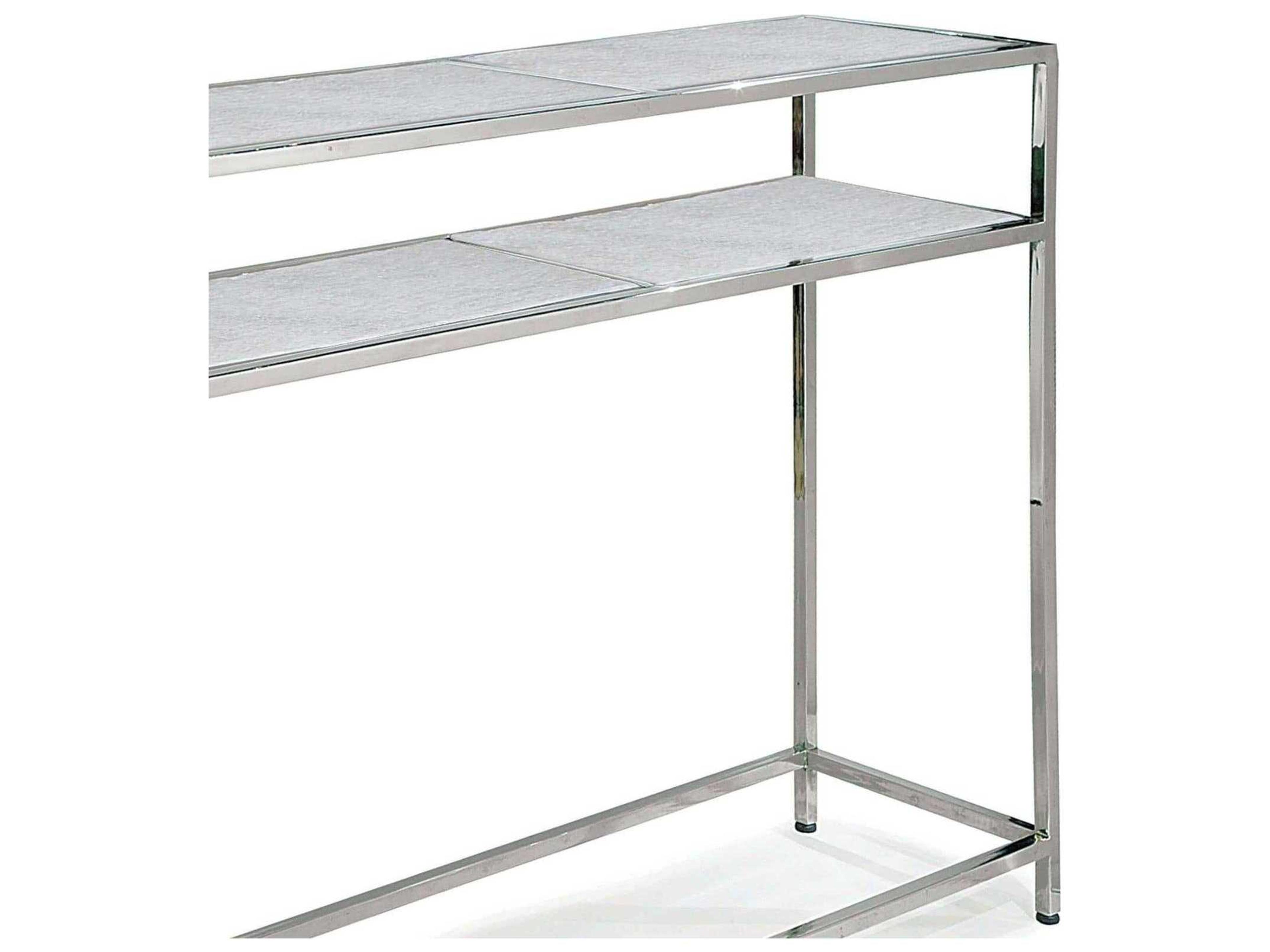 Regina Andrew Echelon Rectangular Marble Polished Nickel Console Table
