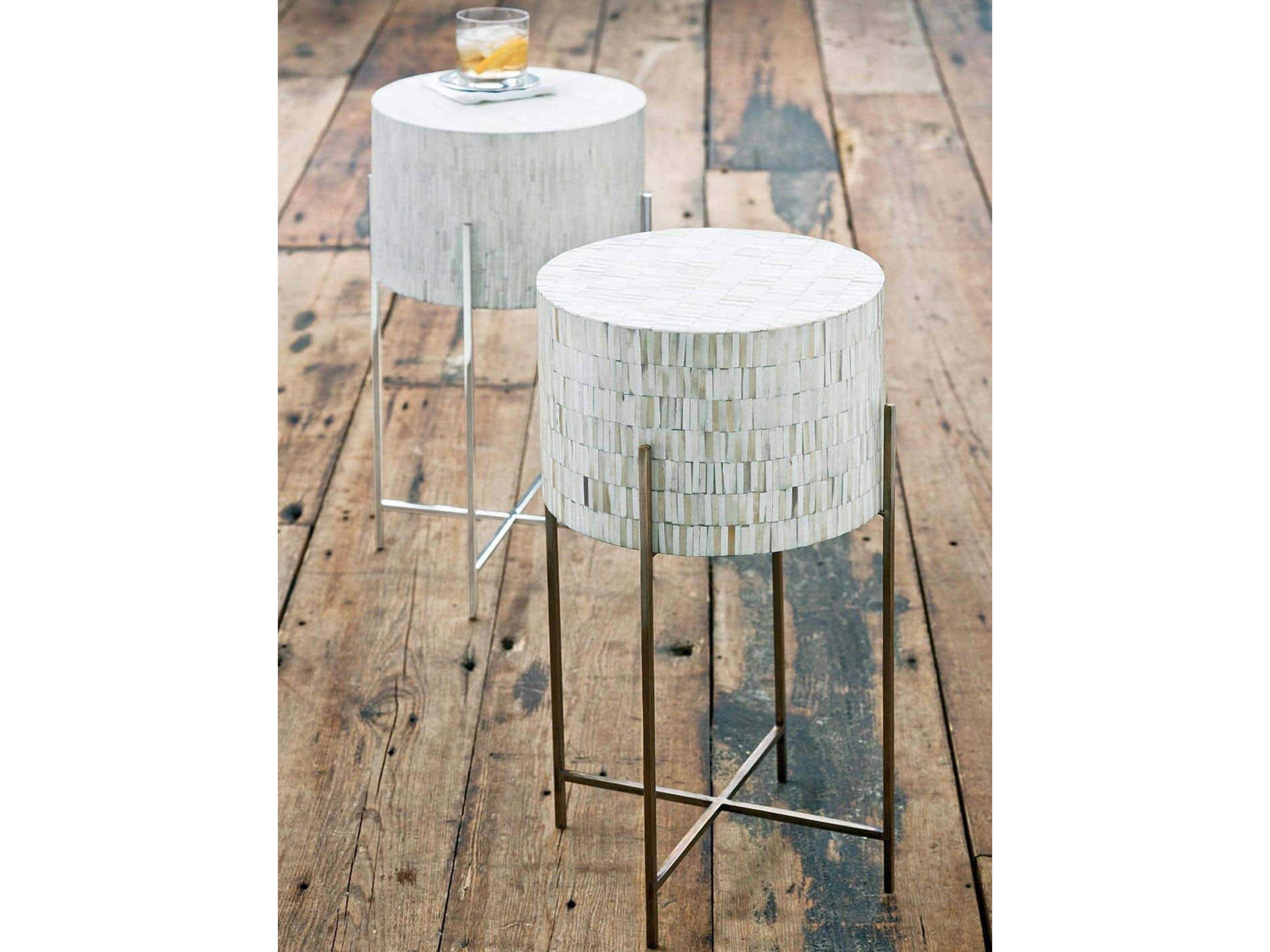 Regina Andrew Bone Round Brass End Table