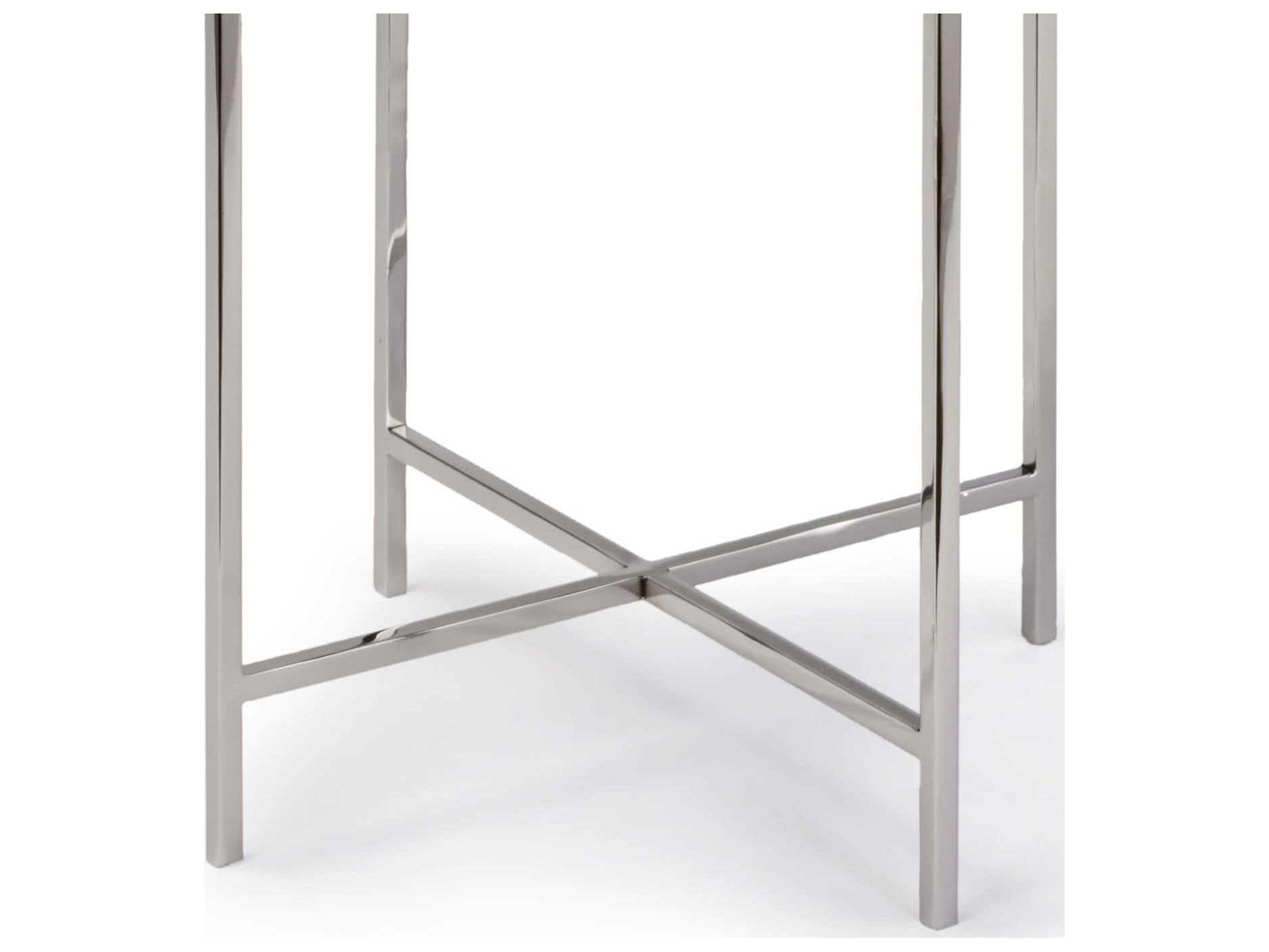Regina Andrew Bone Round Polished Nickel End Table