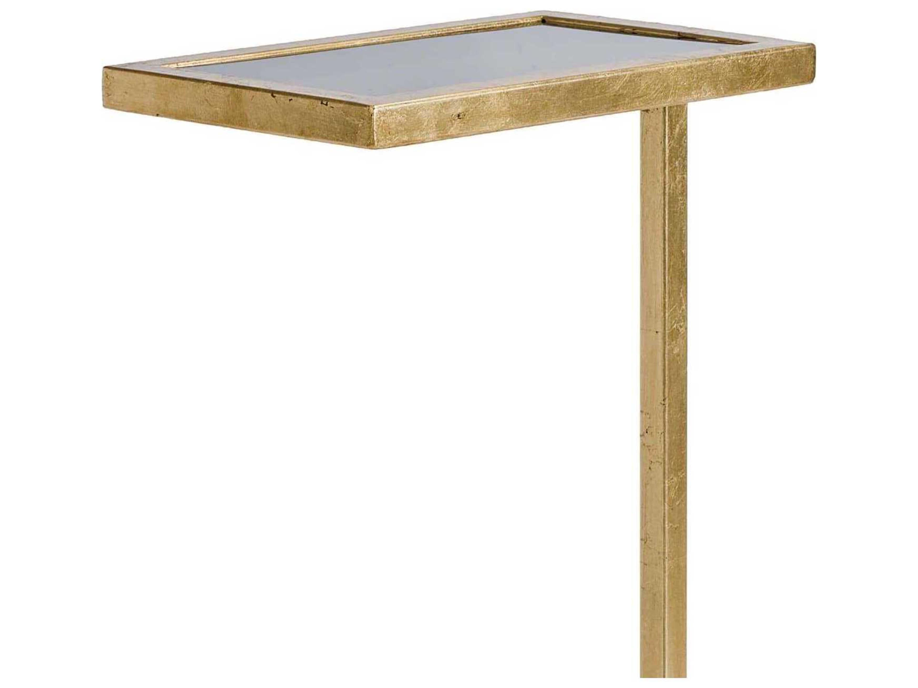 Regina Andrew Rectangular Gold Leaf End Table