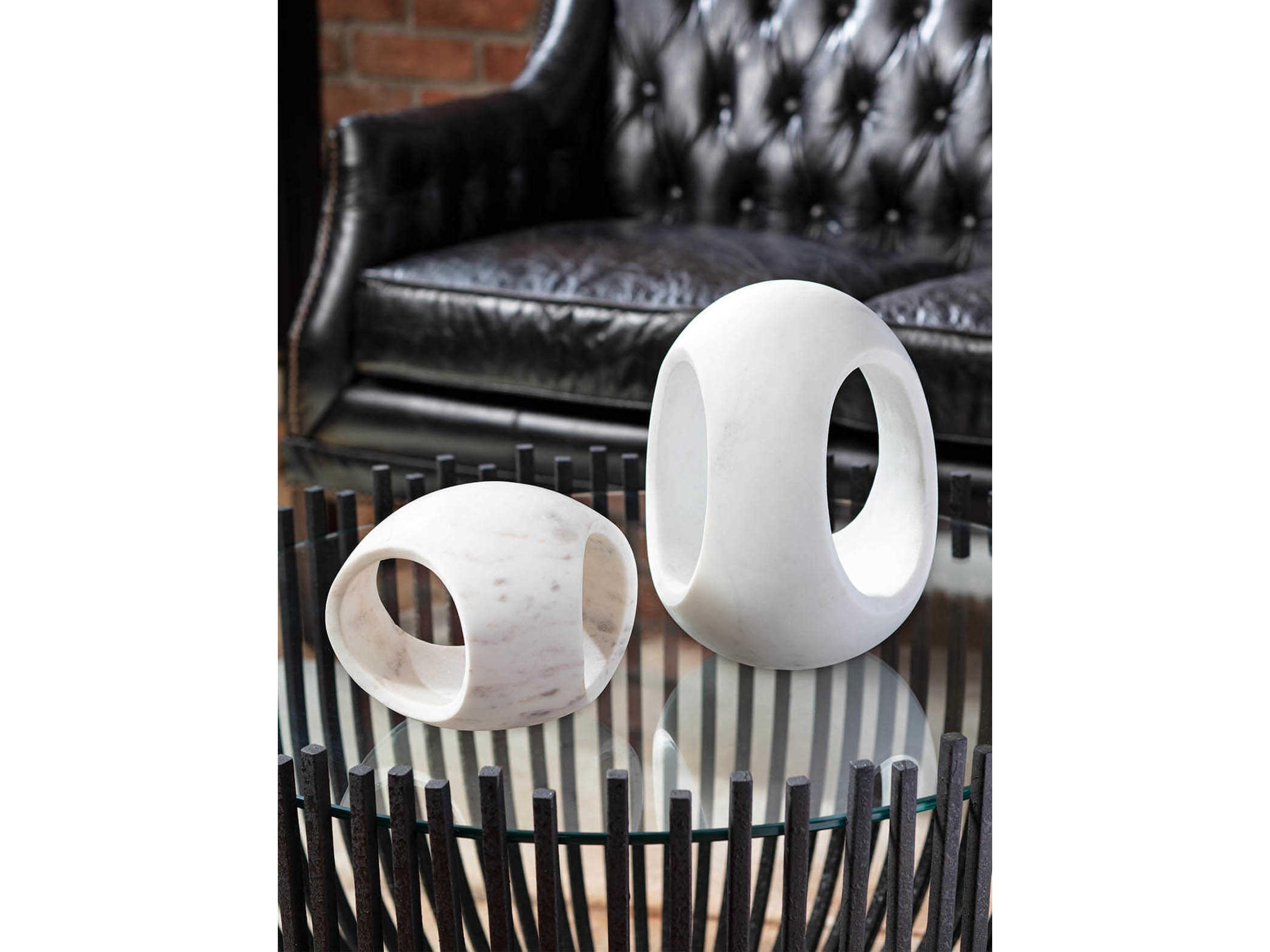 Regina Andrew Round Glass Blackened Iron Coffee Table