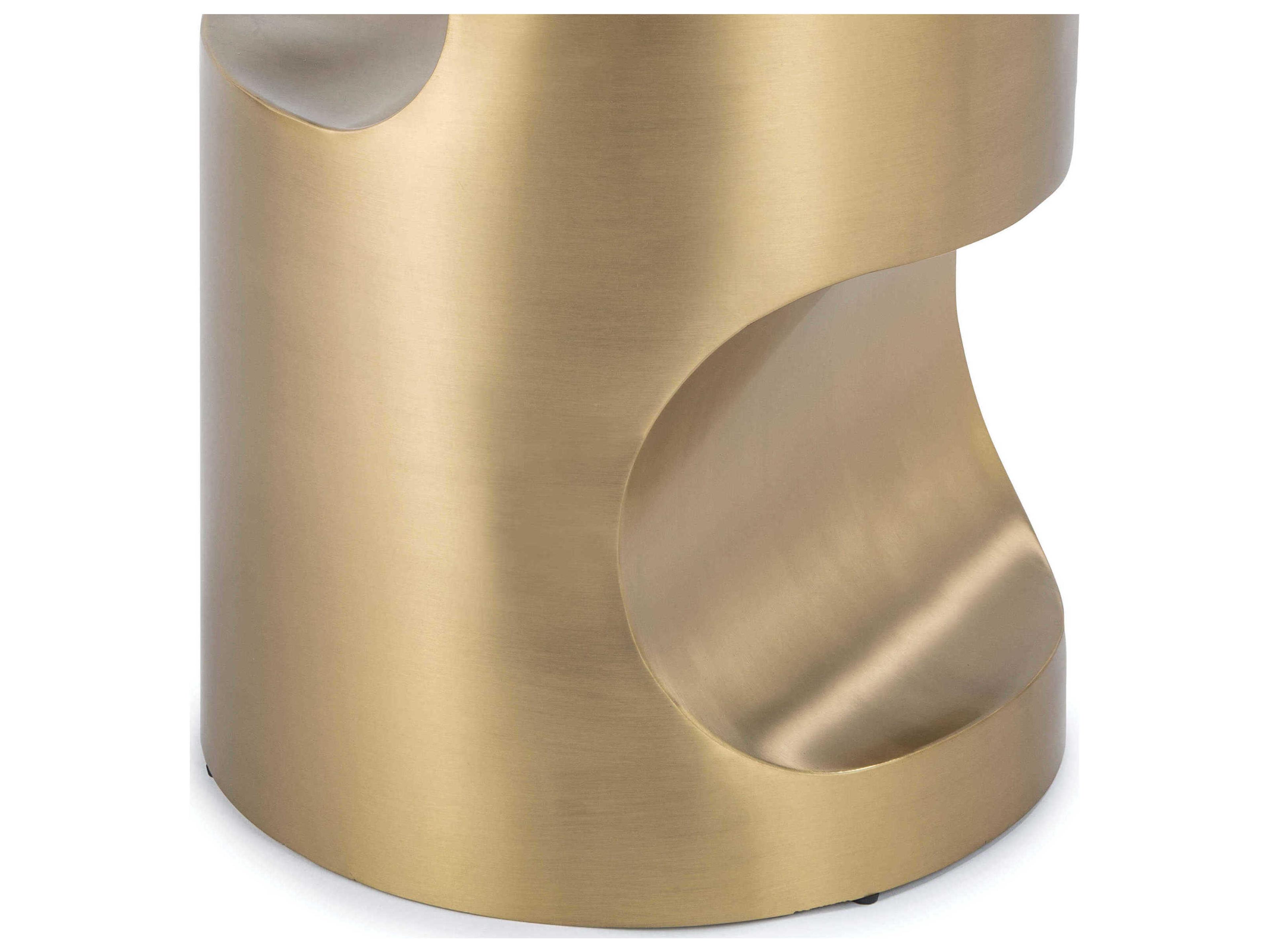 Regina Andrew Nathan Round Metal Brass End Table