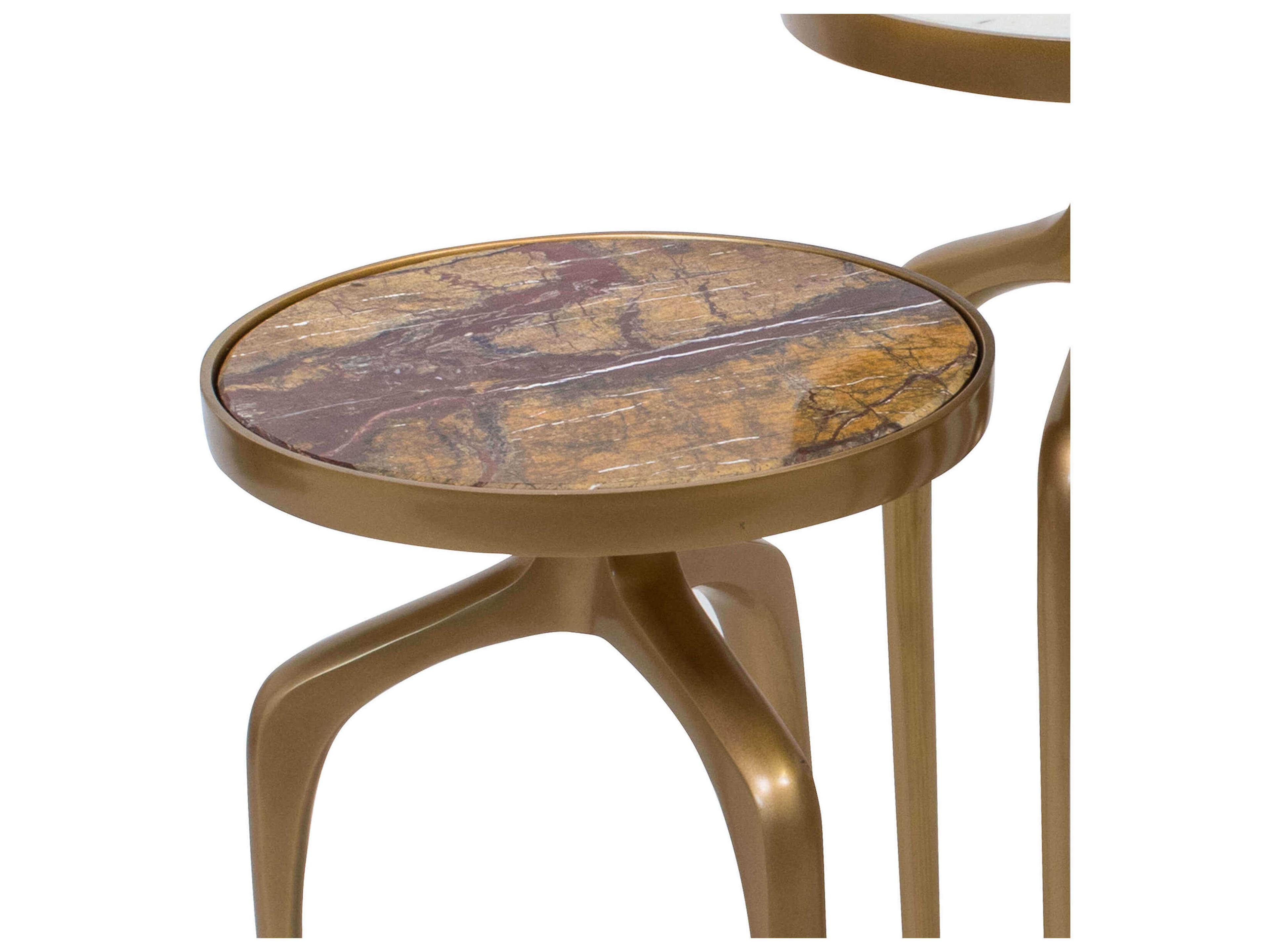 Regina Andrew Mixer Round Natural Brass End Table Set of 3