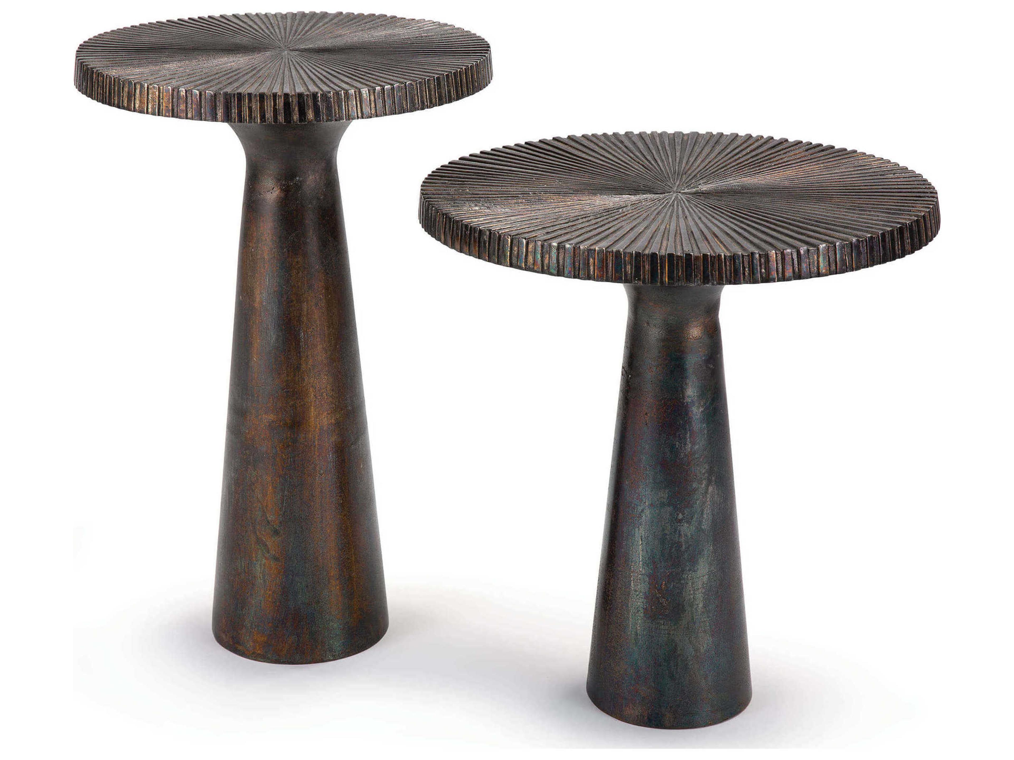 Regina Andrew Ellis Round Metal Blackened Iron End Table
