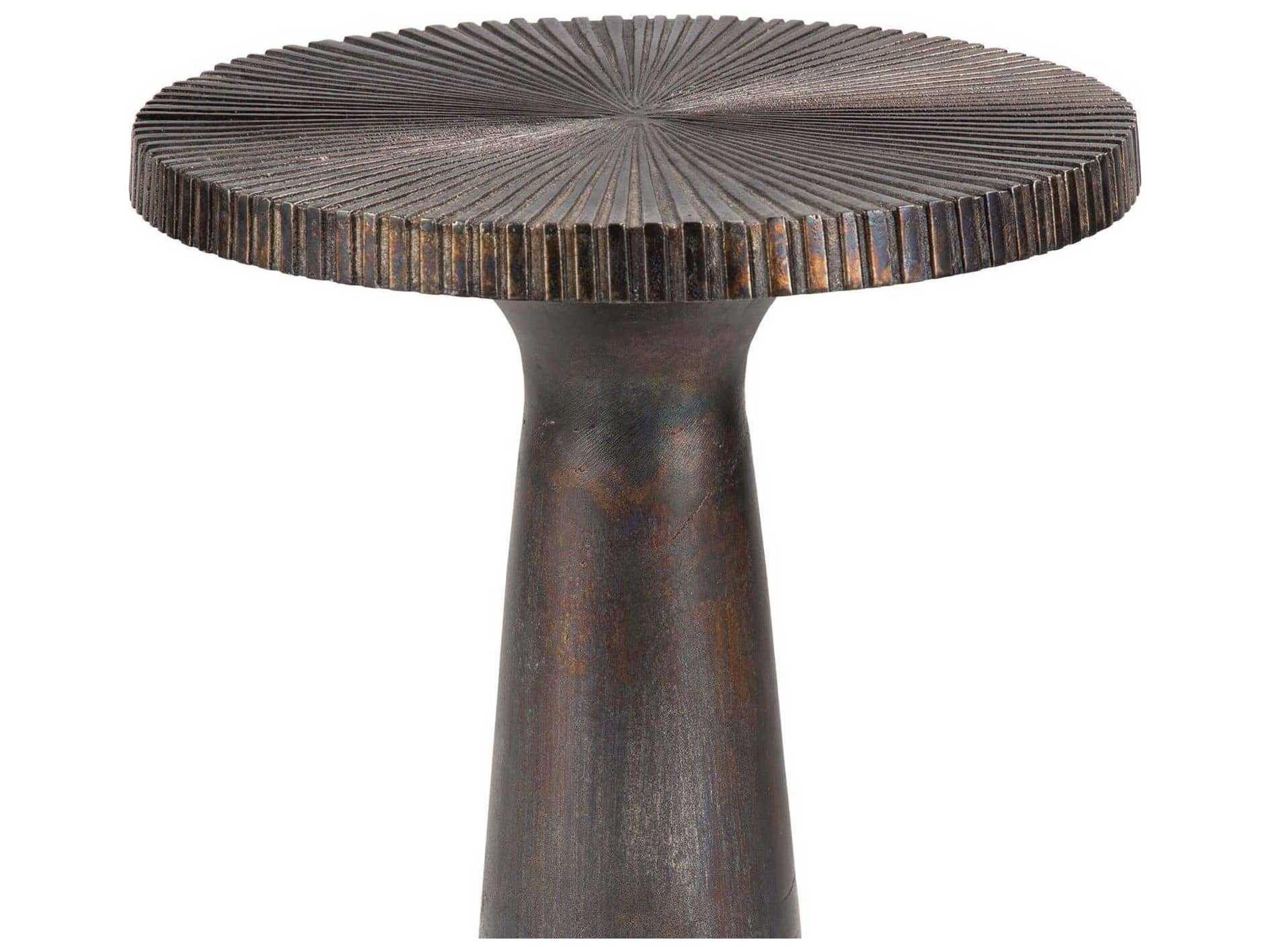 Regina Andrew Ellis Round Metal Blackened Iron End Table