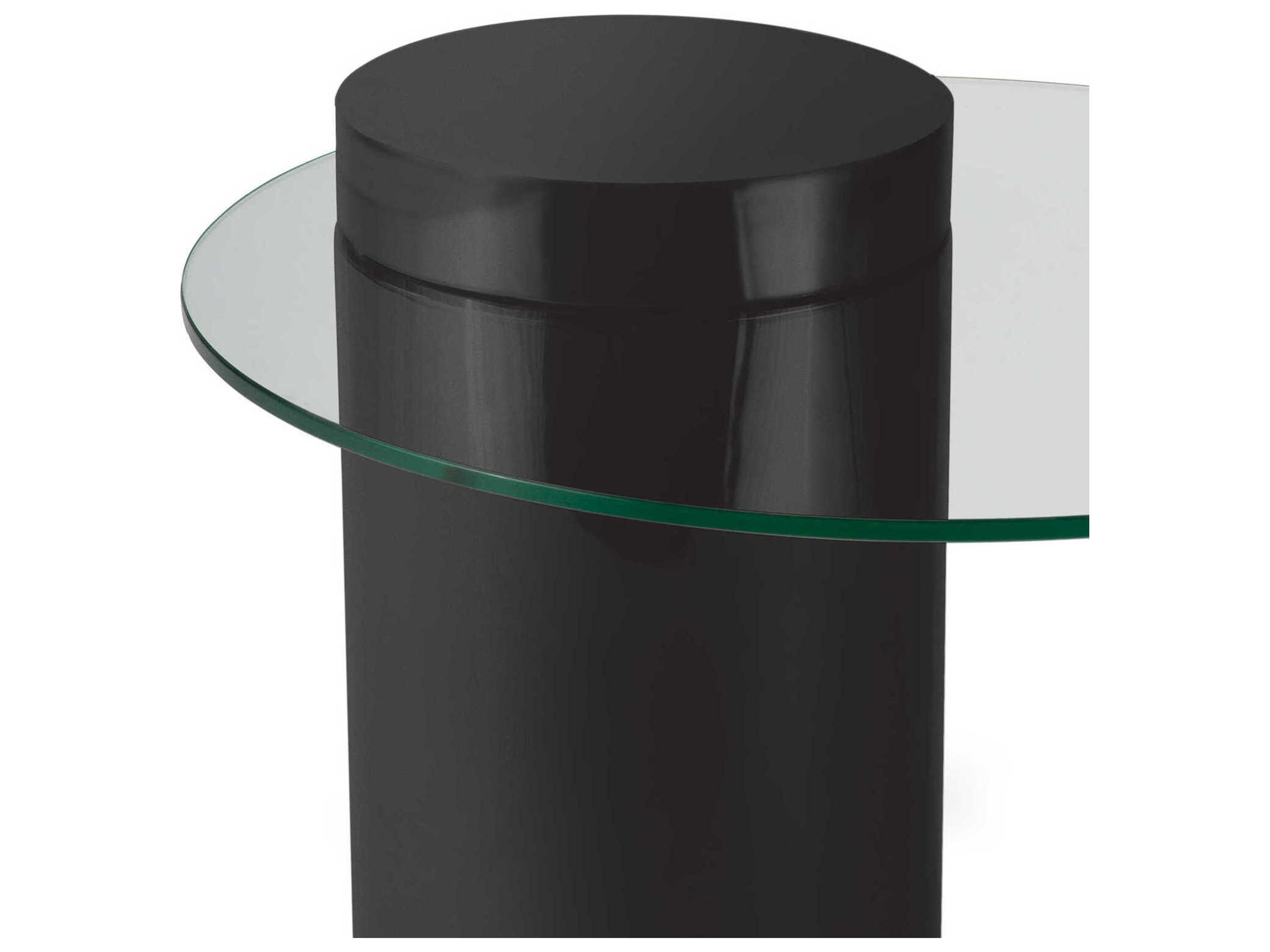 Regina Andrew Odette Round Glass Black End Table