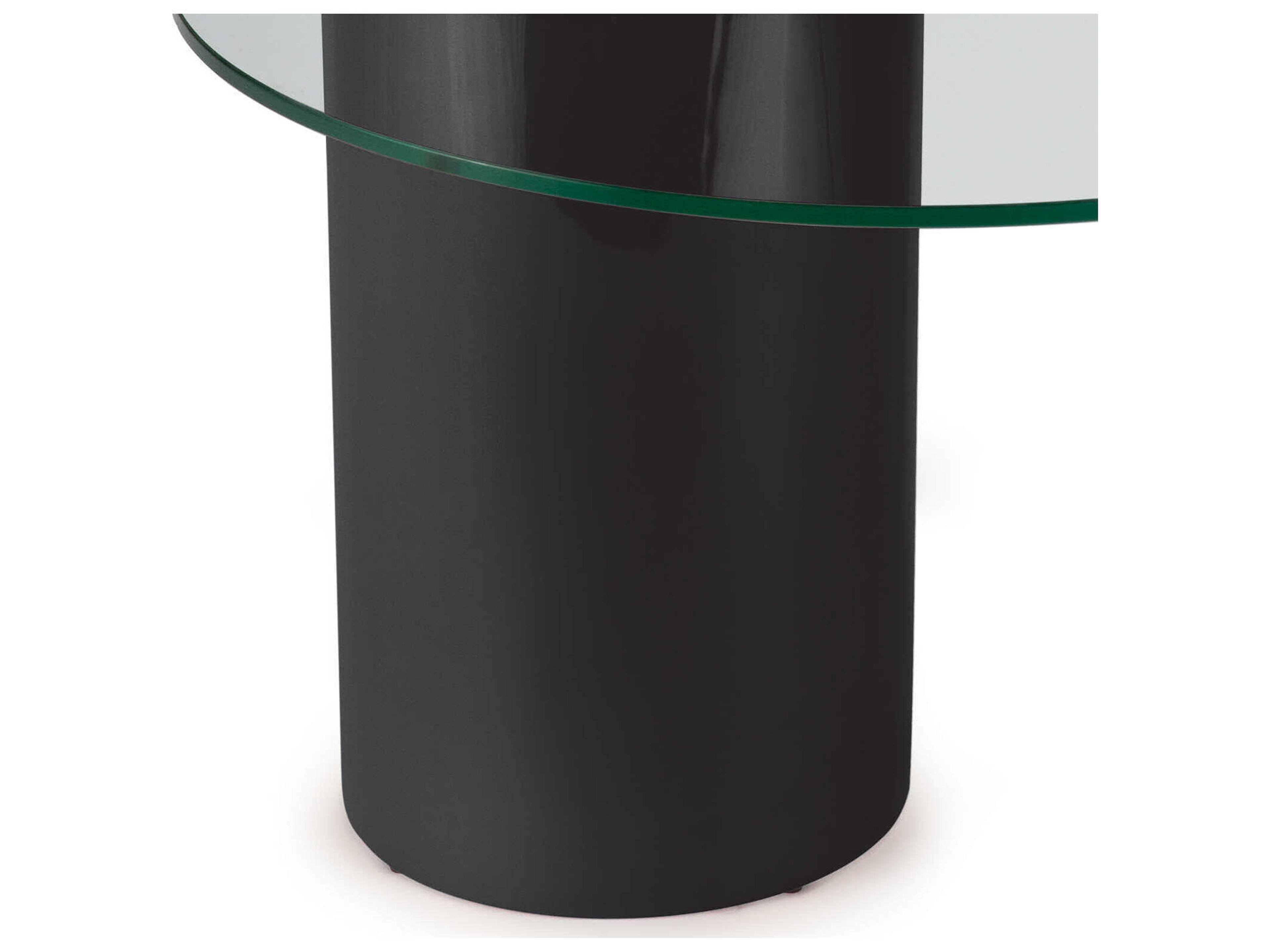 Regina Andrew Odette Round Glass Black End Table