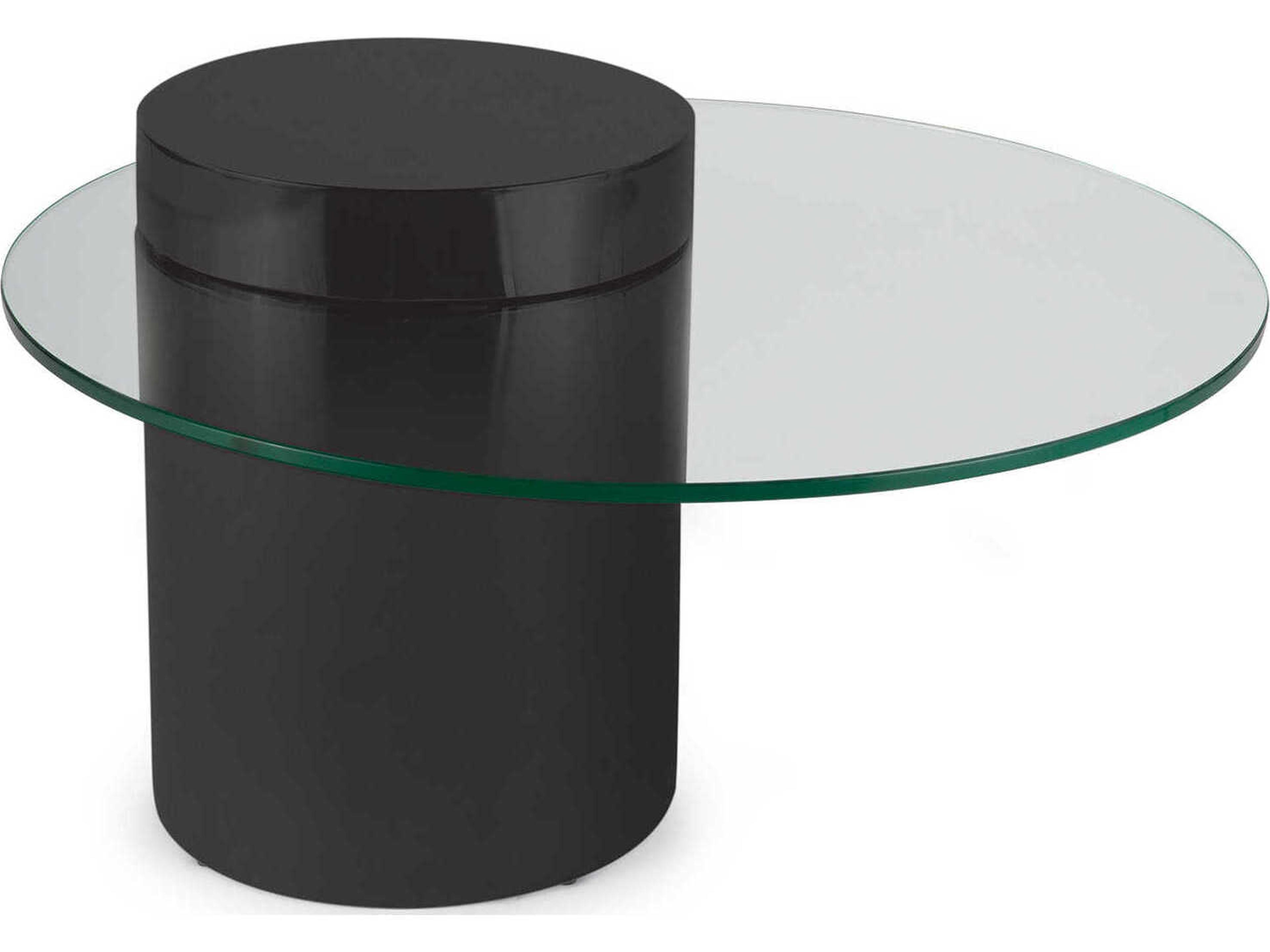 Odette Oval Glass Black Coffee Table
