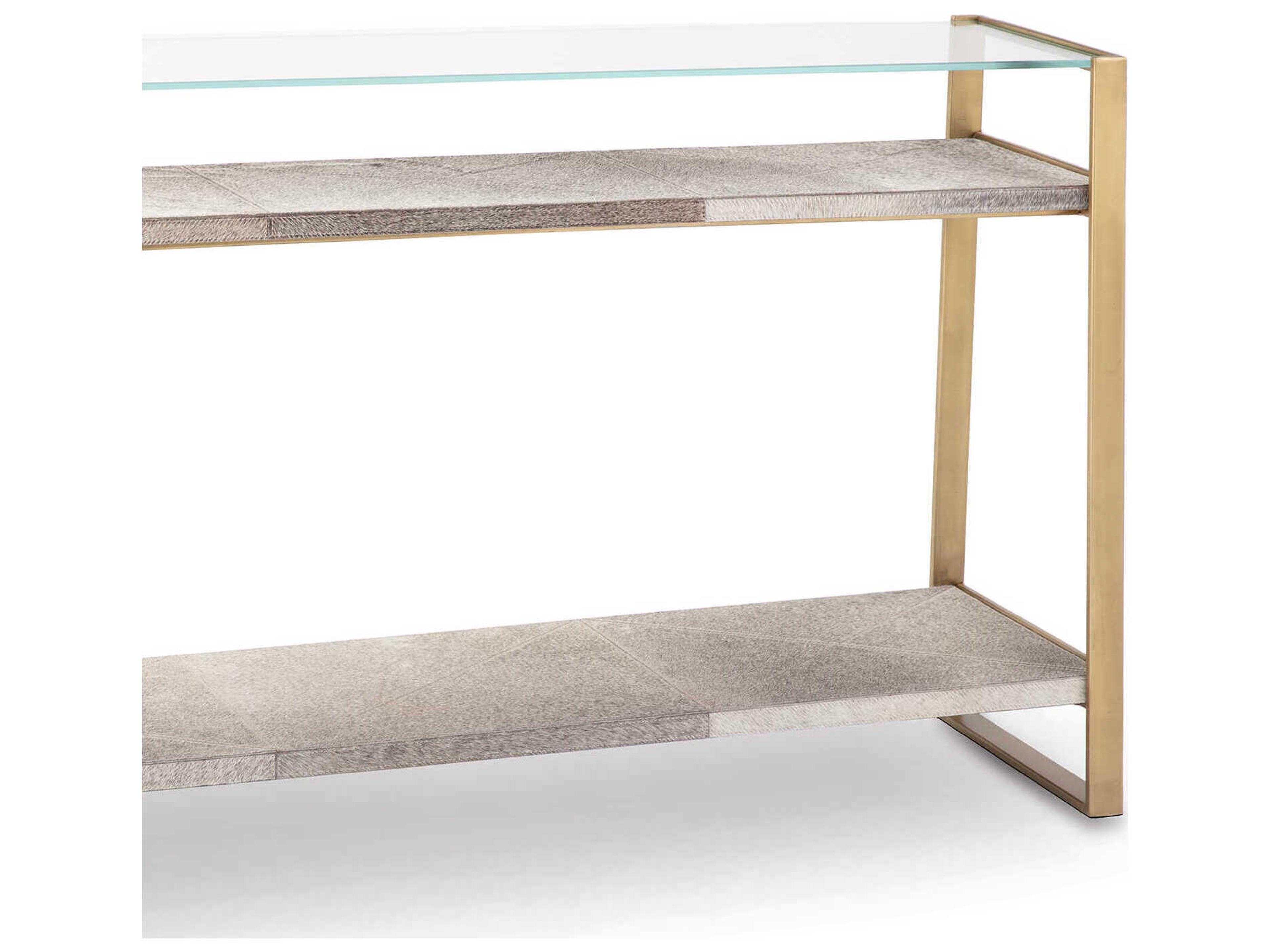 Regina Andrew Andres Rectangular Glass Brass Console Table