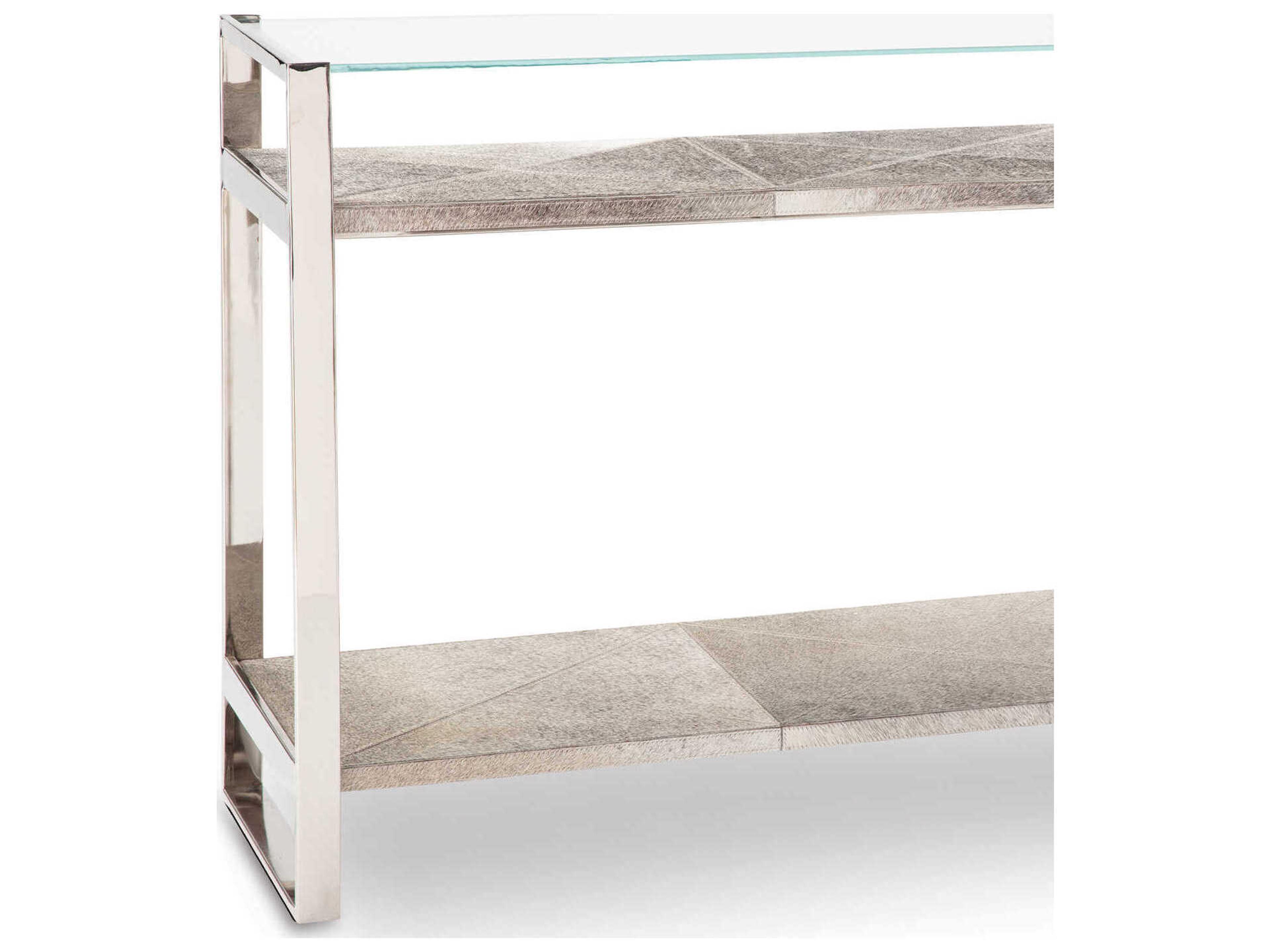 Regina Andrew Andres Rectangular Glass Polished Nickel Console Table