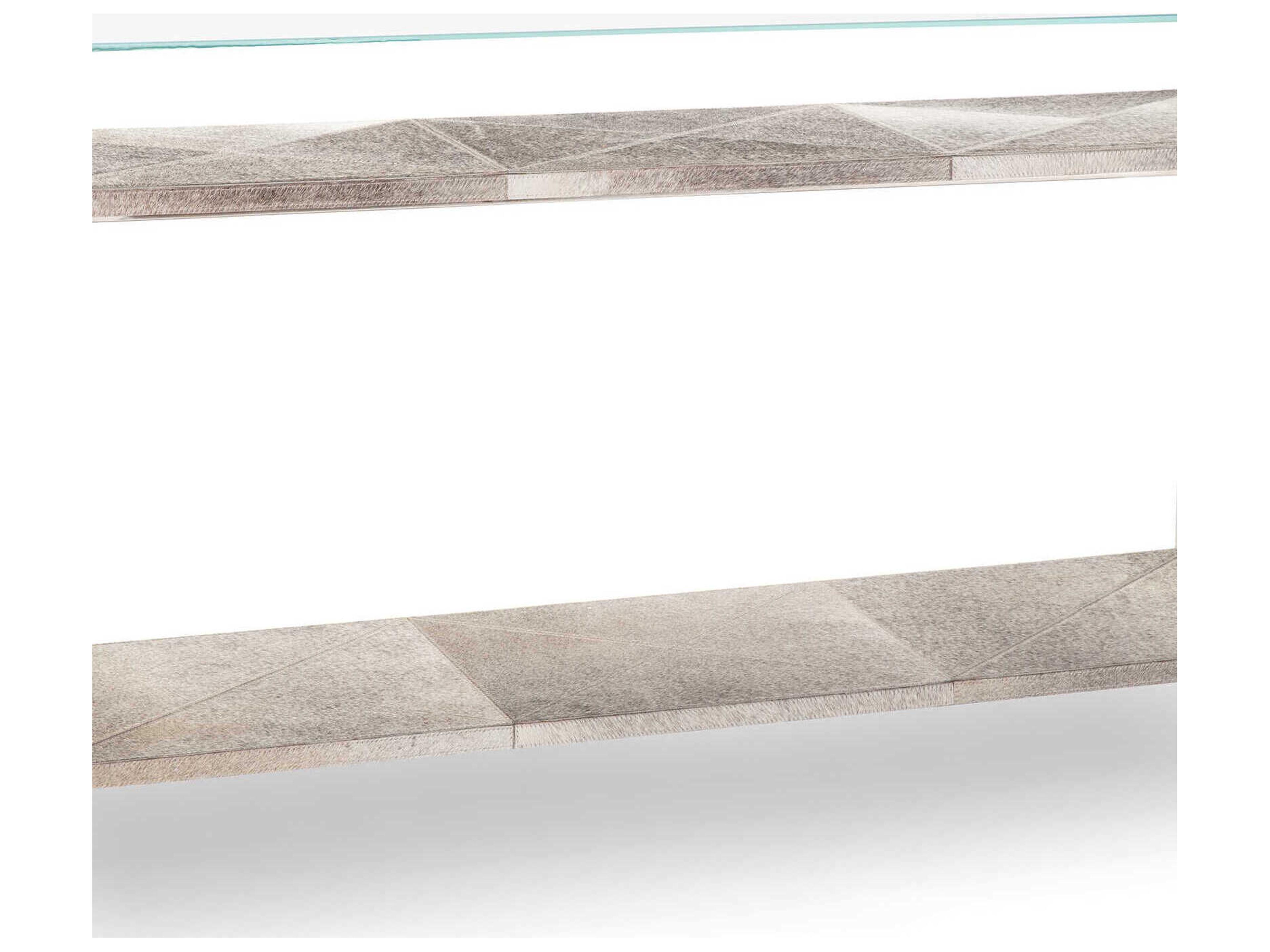 Regina Andrew Andres Rectangular Glass Polished Nickel Console Table