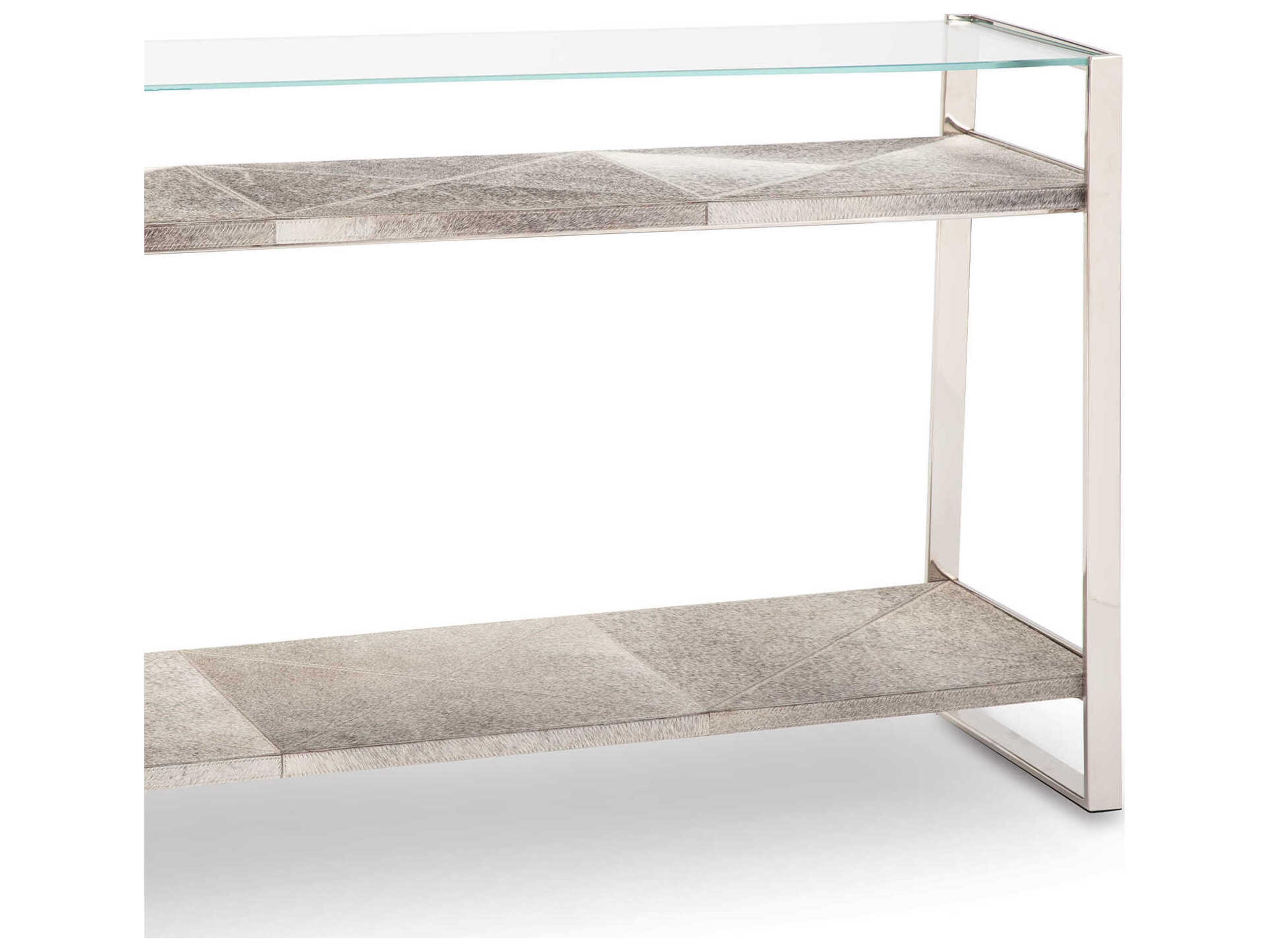 Regina Andrew Andres Rectangular Glass Polished Nickel Console Table