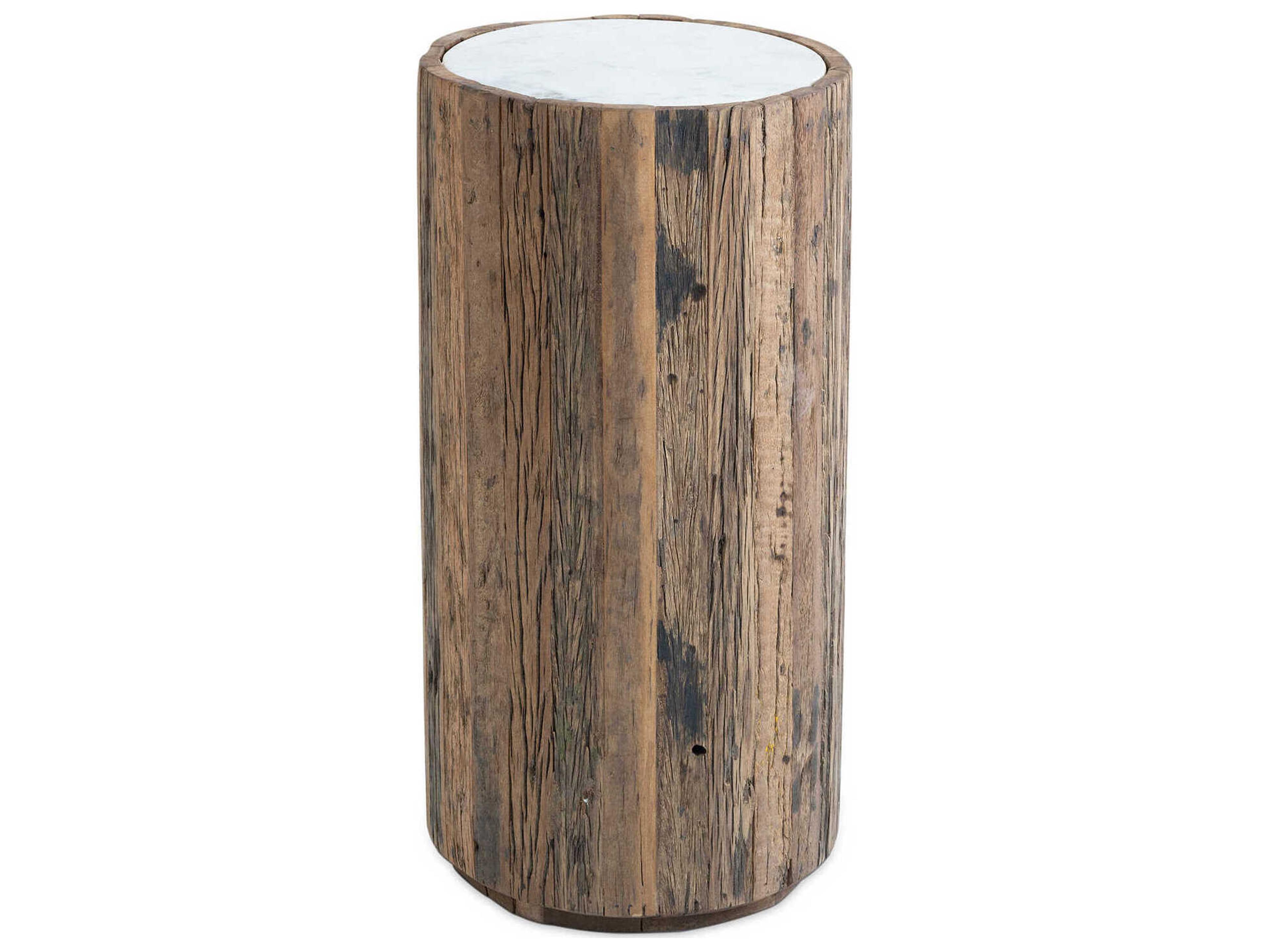 Eli Round Marble Natural End Table