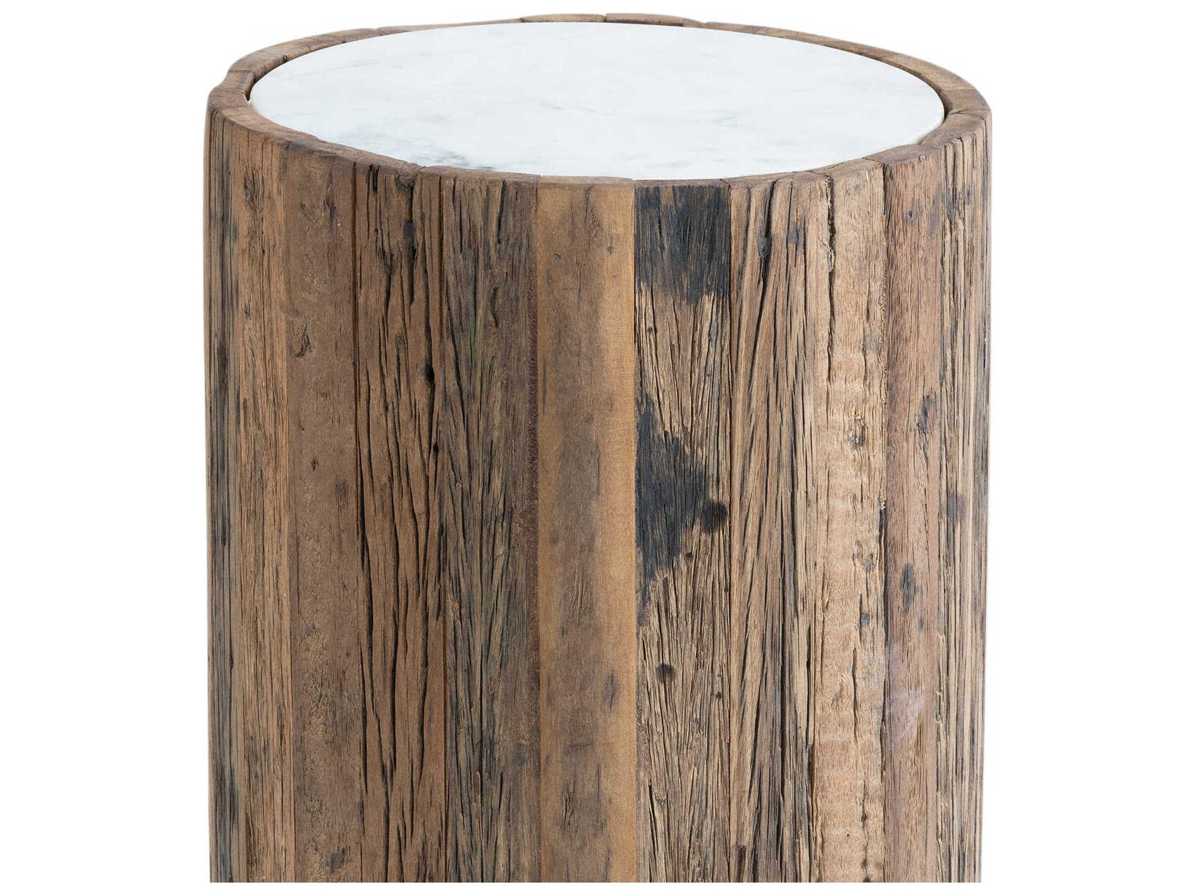 Regina Andrew Eli Round Marble Natural End Table