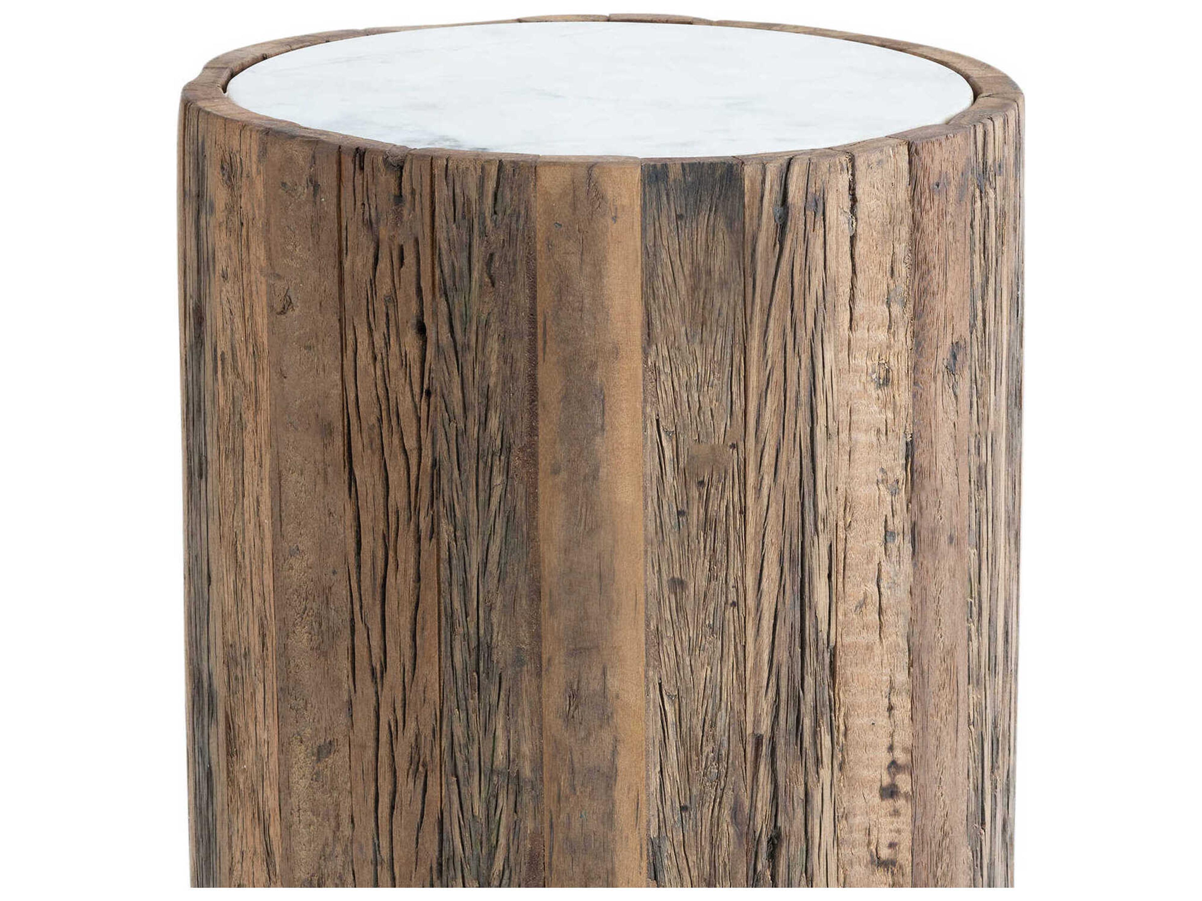 Regina Andrew Eli Round Marble Natural End Table