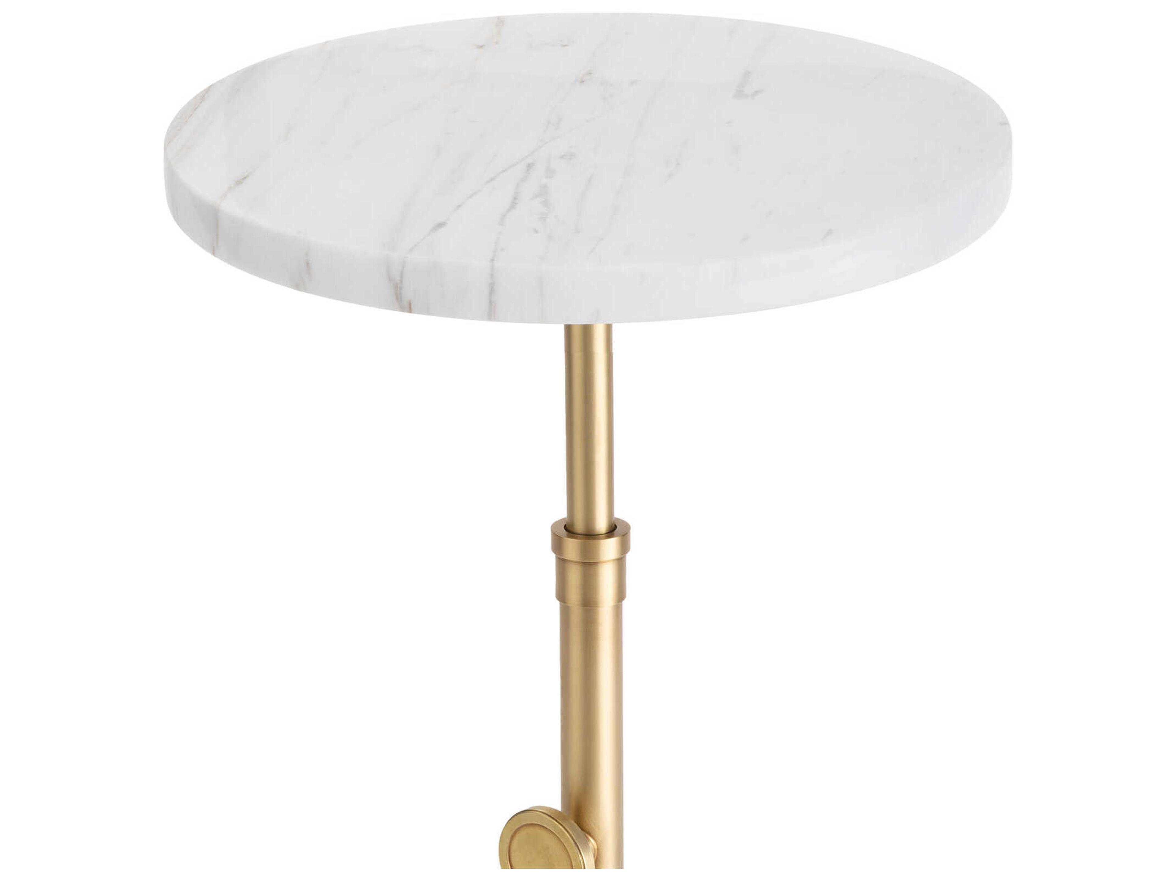 Regina Andrew Myles Round Marble Natural Brass End Table