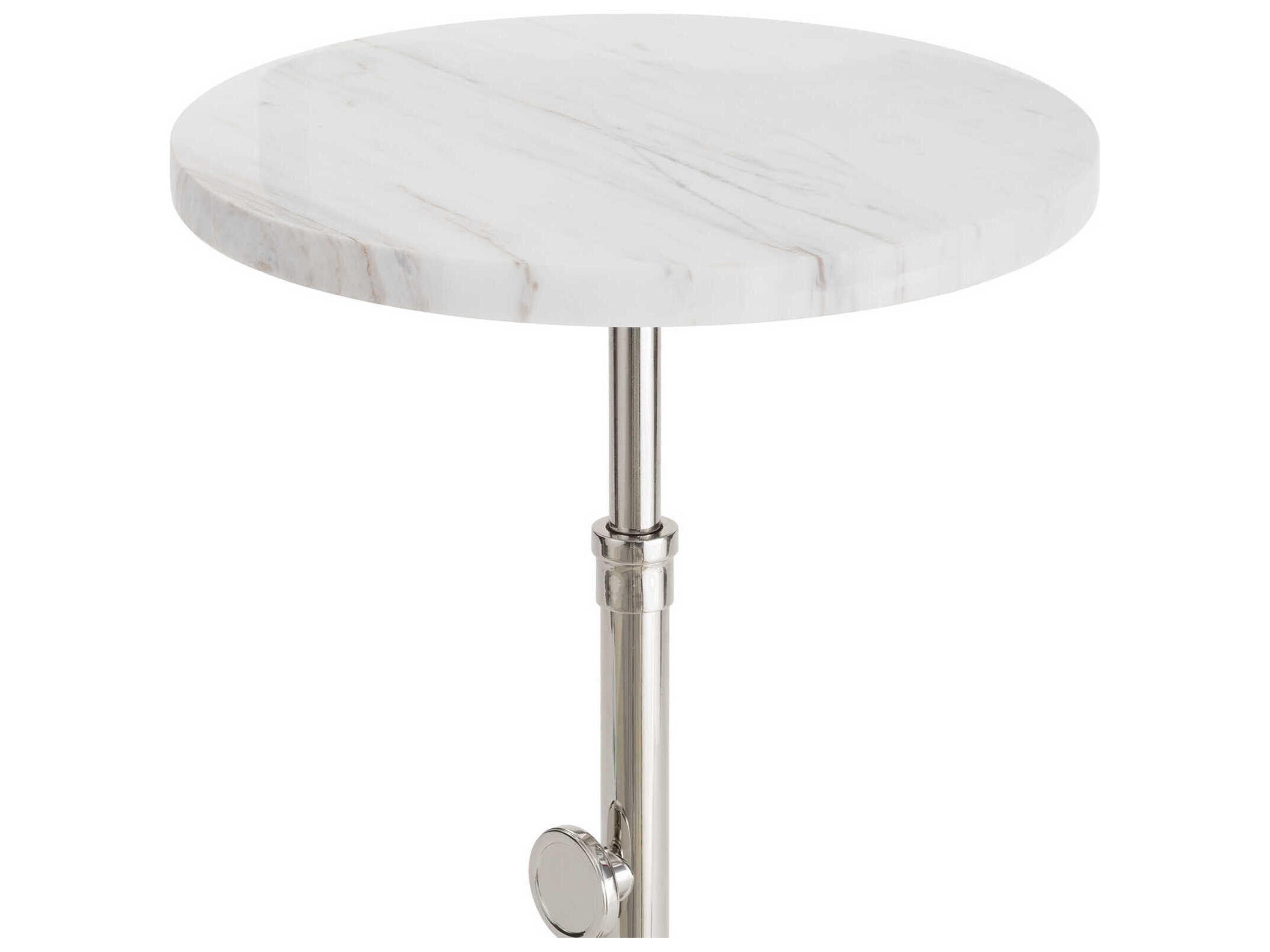 Regina Andrew Myles Round Marble Polished Nickel End Table