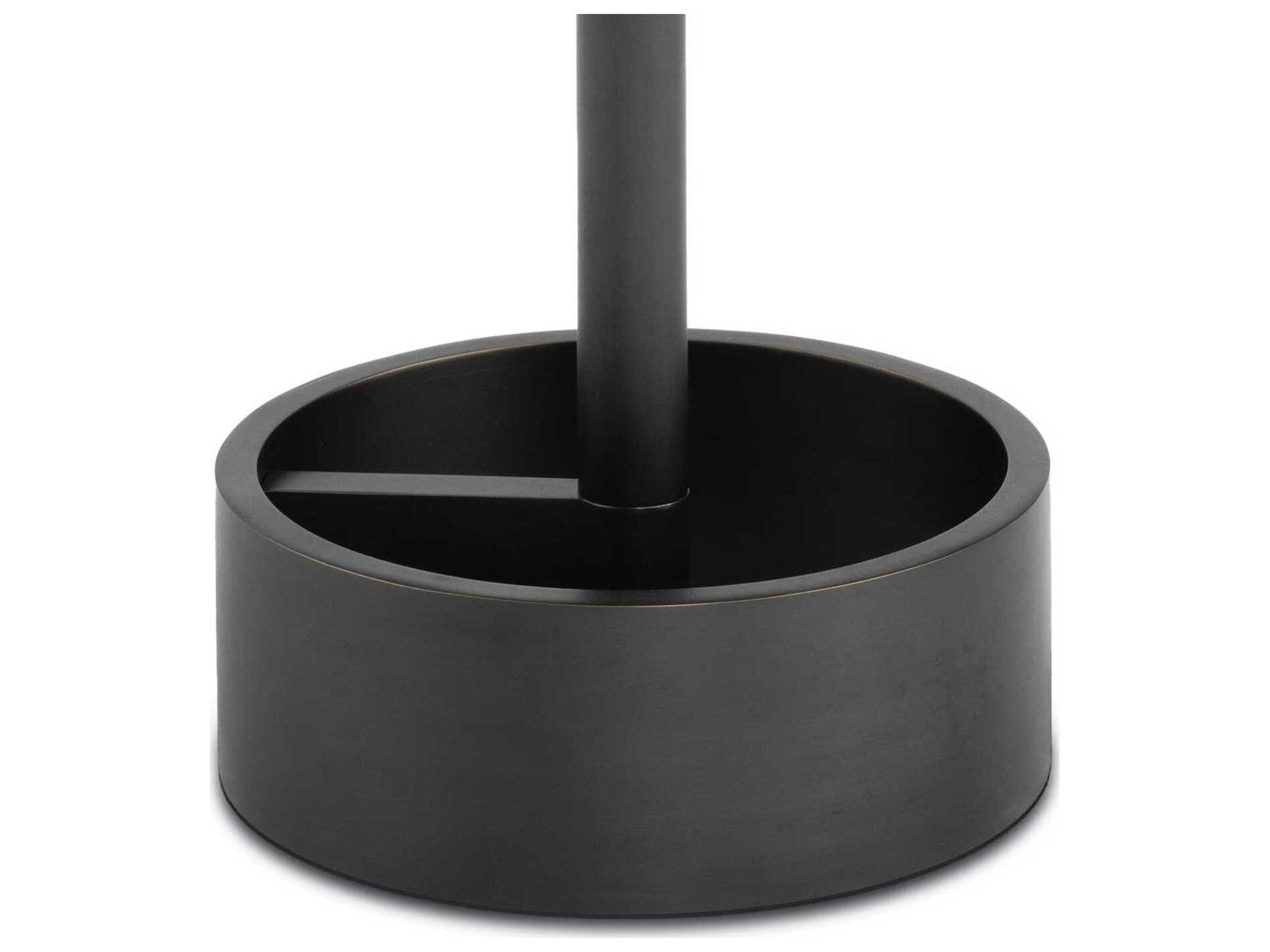 Regina Andrew Myles Round Marble White Oil Rubbed Bronze End Table