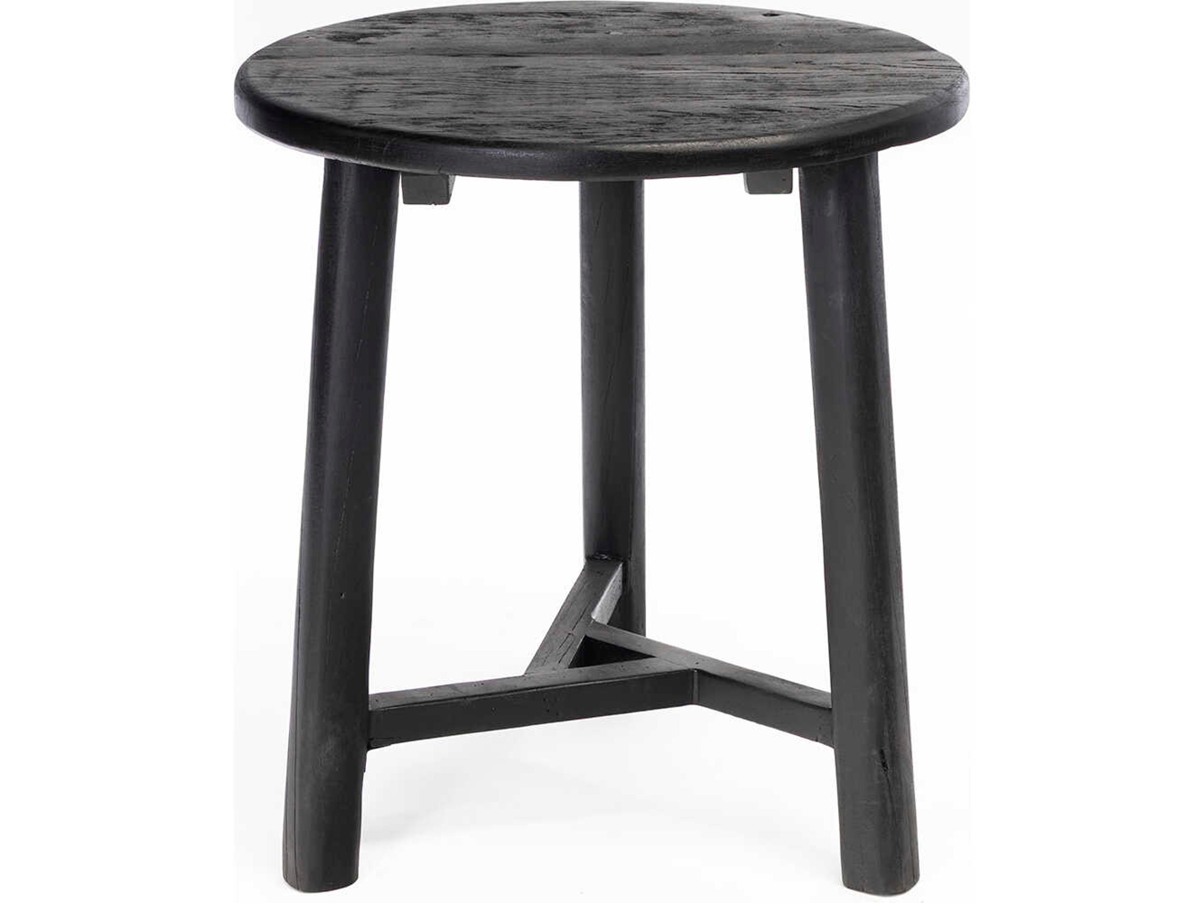 Sonoma Round Wood Black End Table