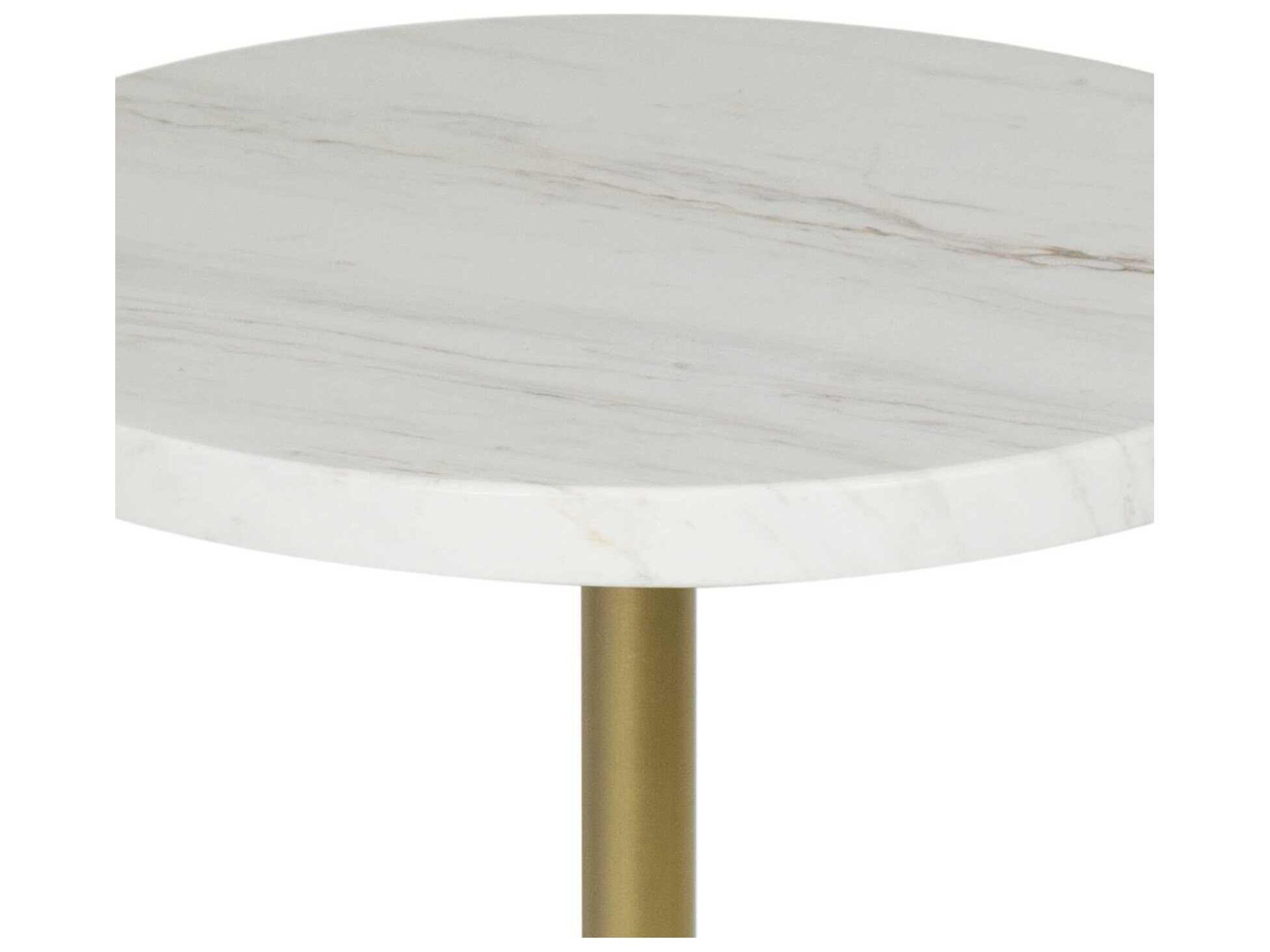 Regina Andrew Arthur Round Marble Natural Brass End Table