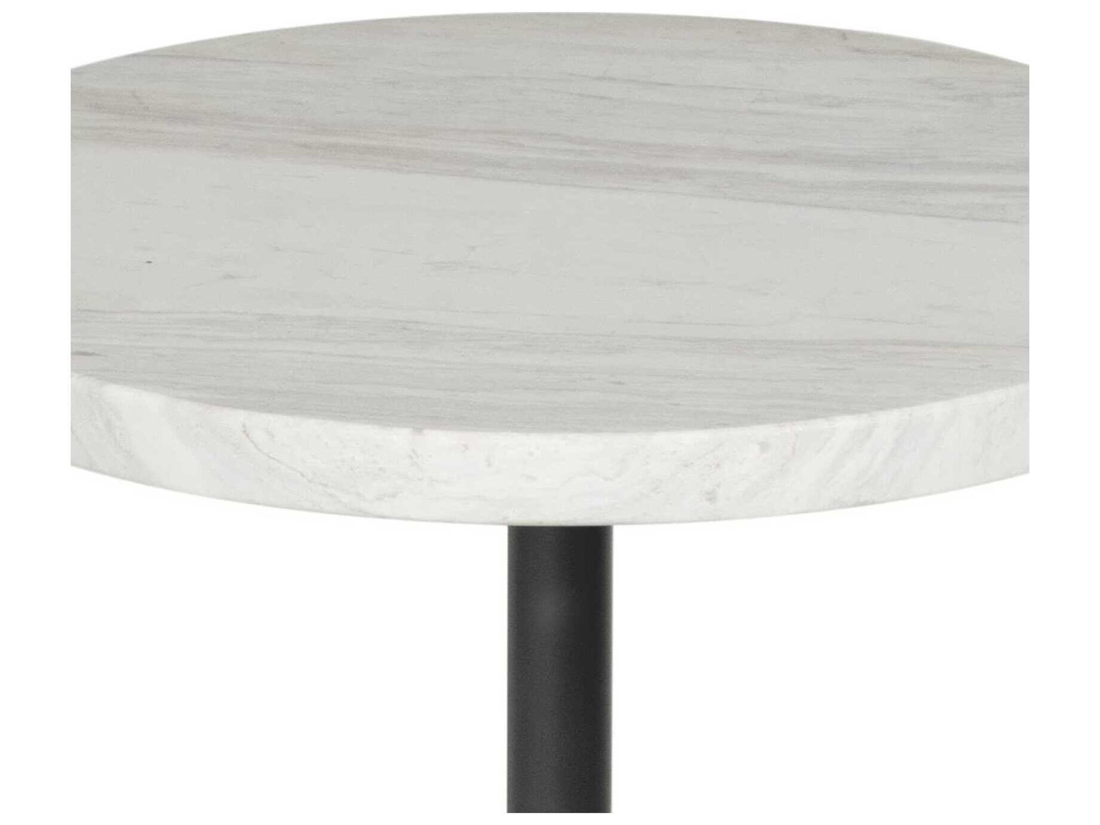 Regina Andrew Arthur Round Marble Oil Rubbed Bronze End Table