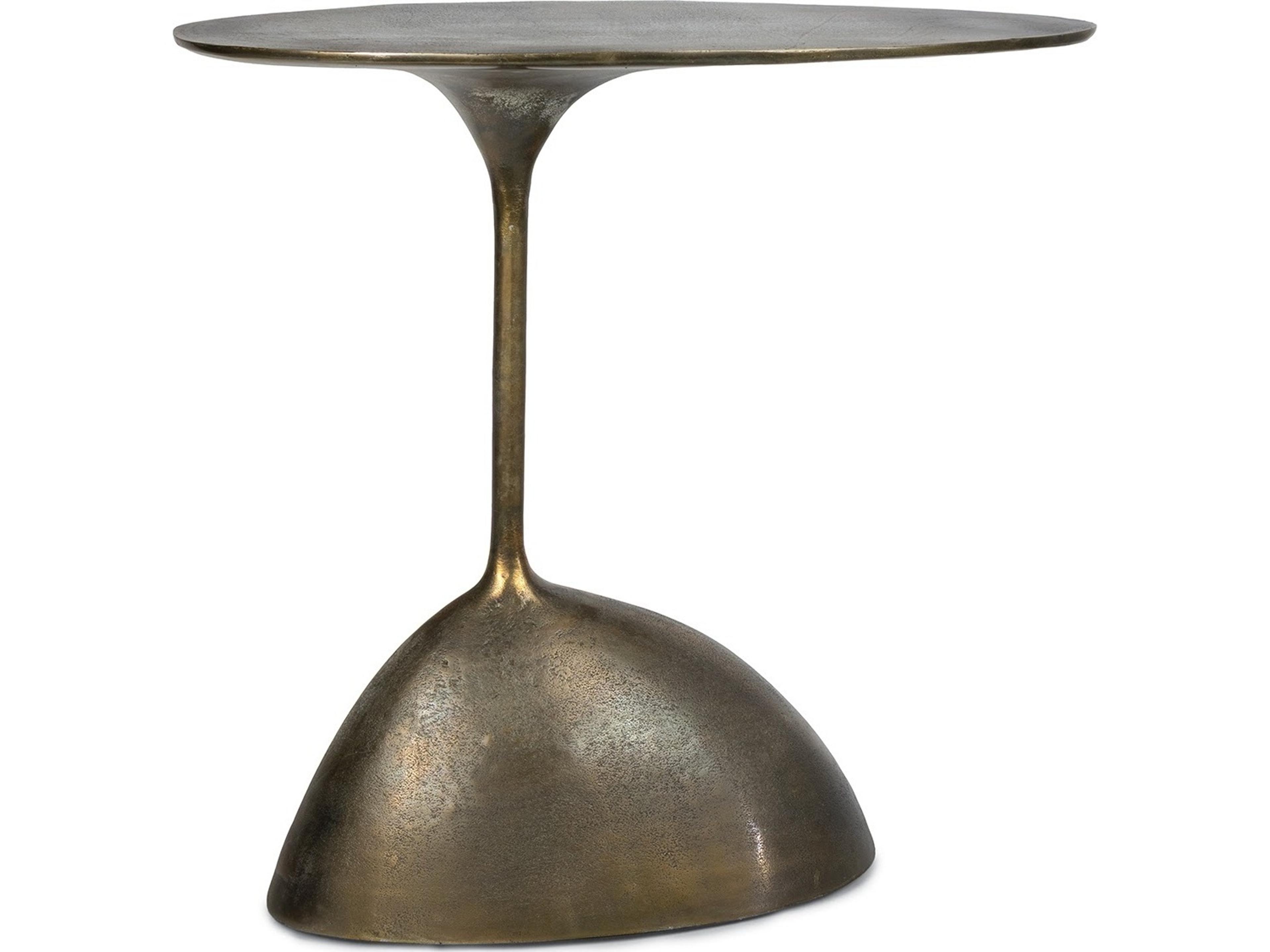 Rizzo Oval Metal Brass End Table