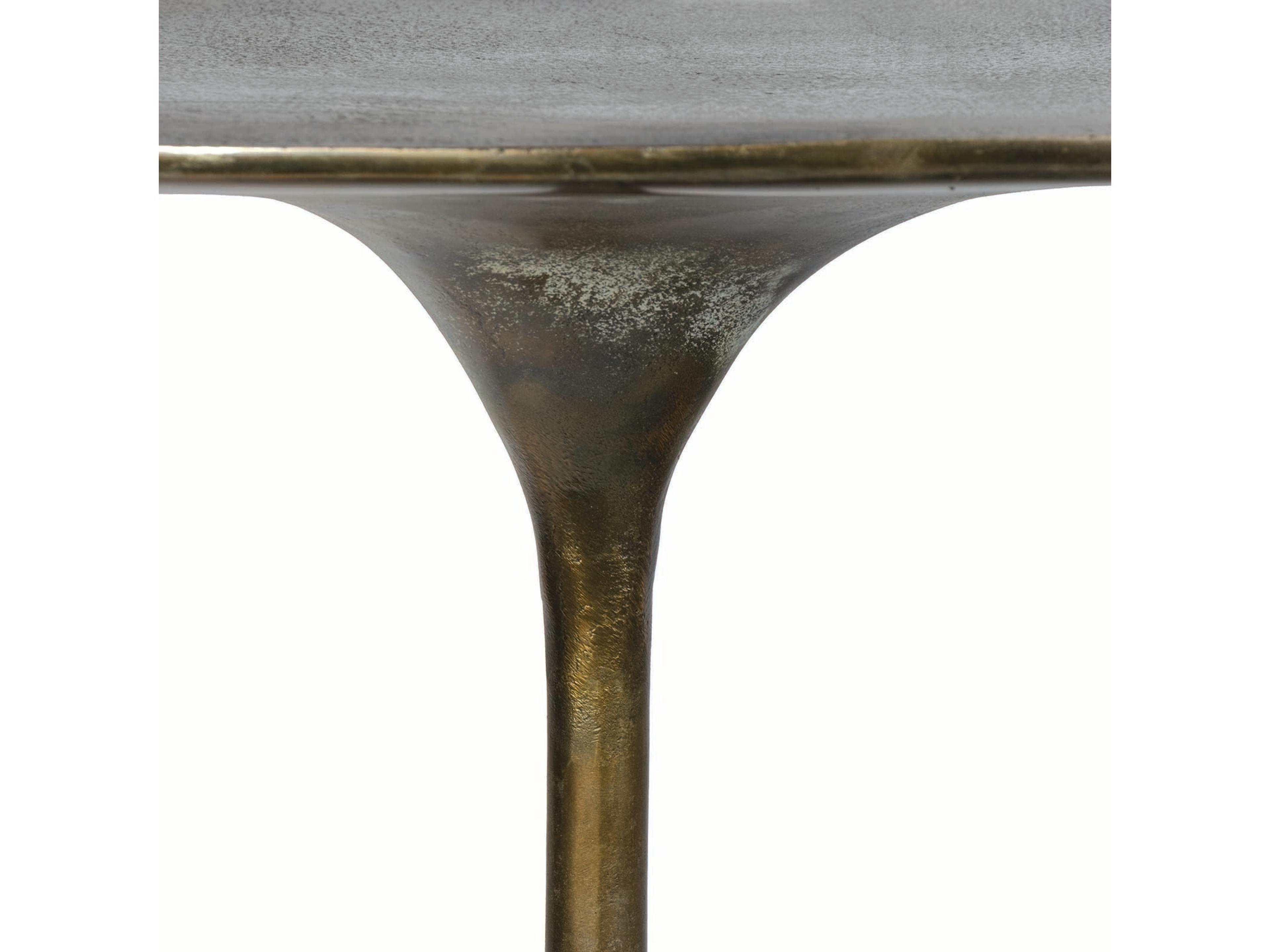 Regina Andrew Rizzo Oval Metal Brass End Table