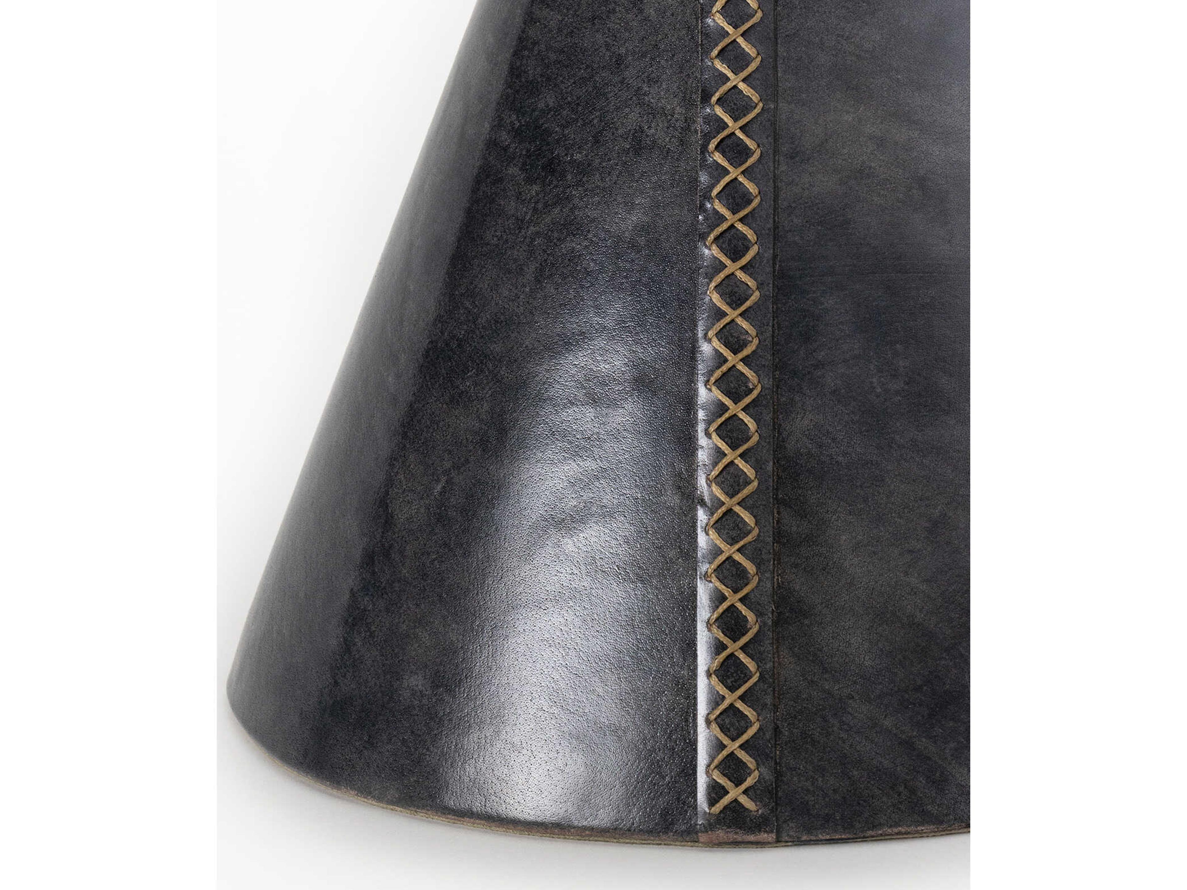 Regina Andrew Gabe Round Leather Black End Table