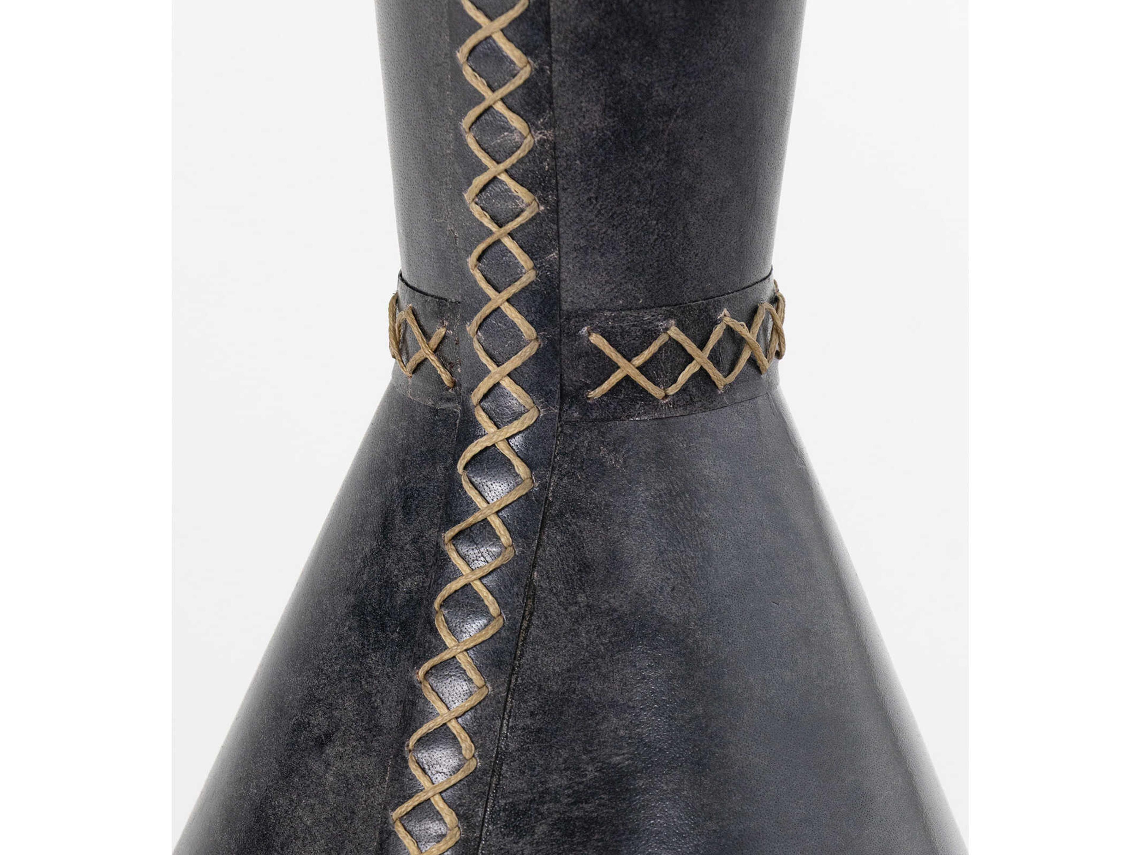 Regina Andrew Gabe Round Leather Black End Table