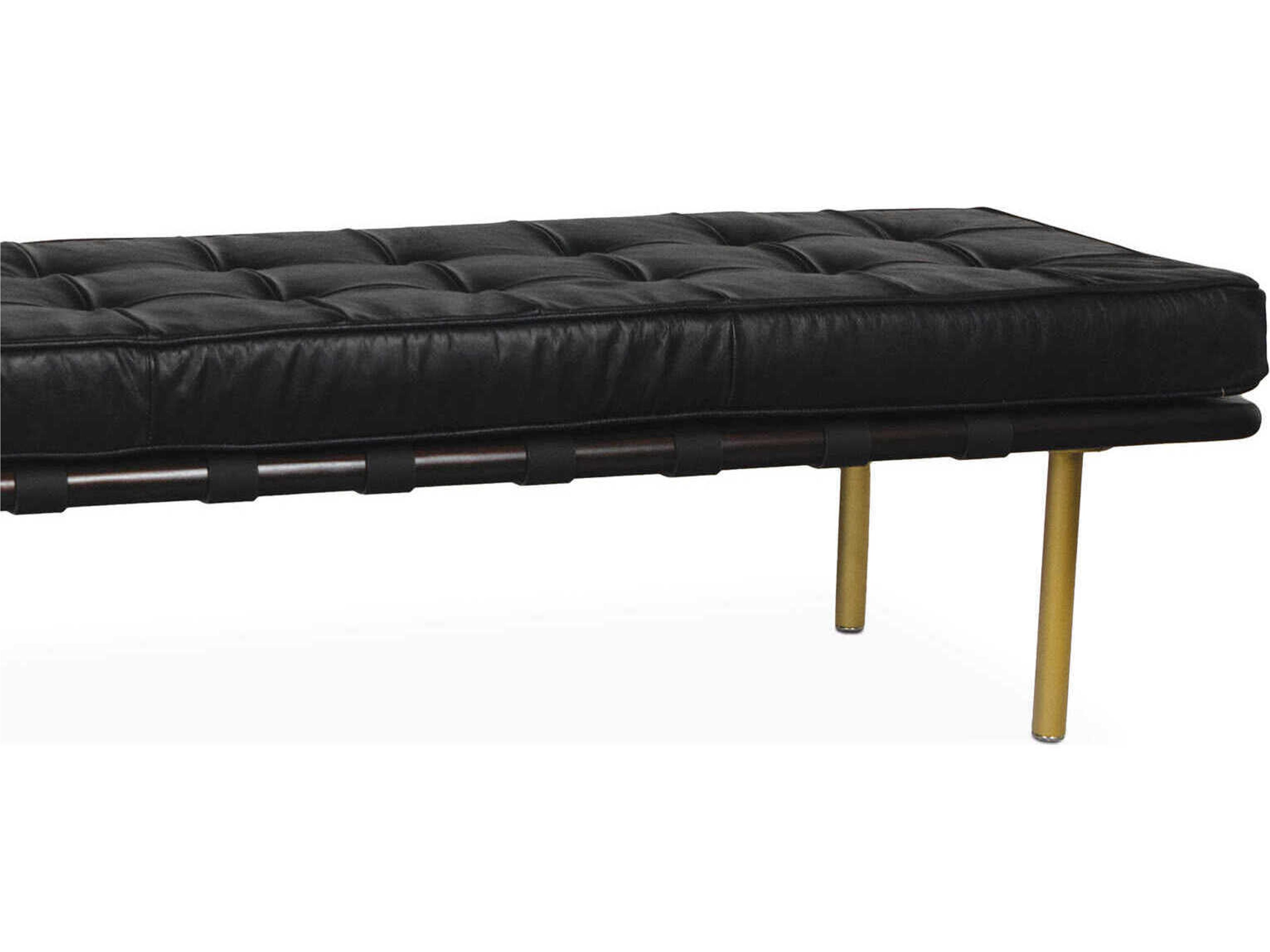 Regina Andrew Tufted Black Leather Accent Bench
