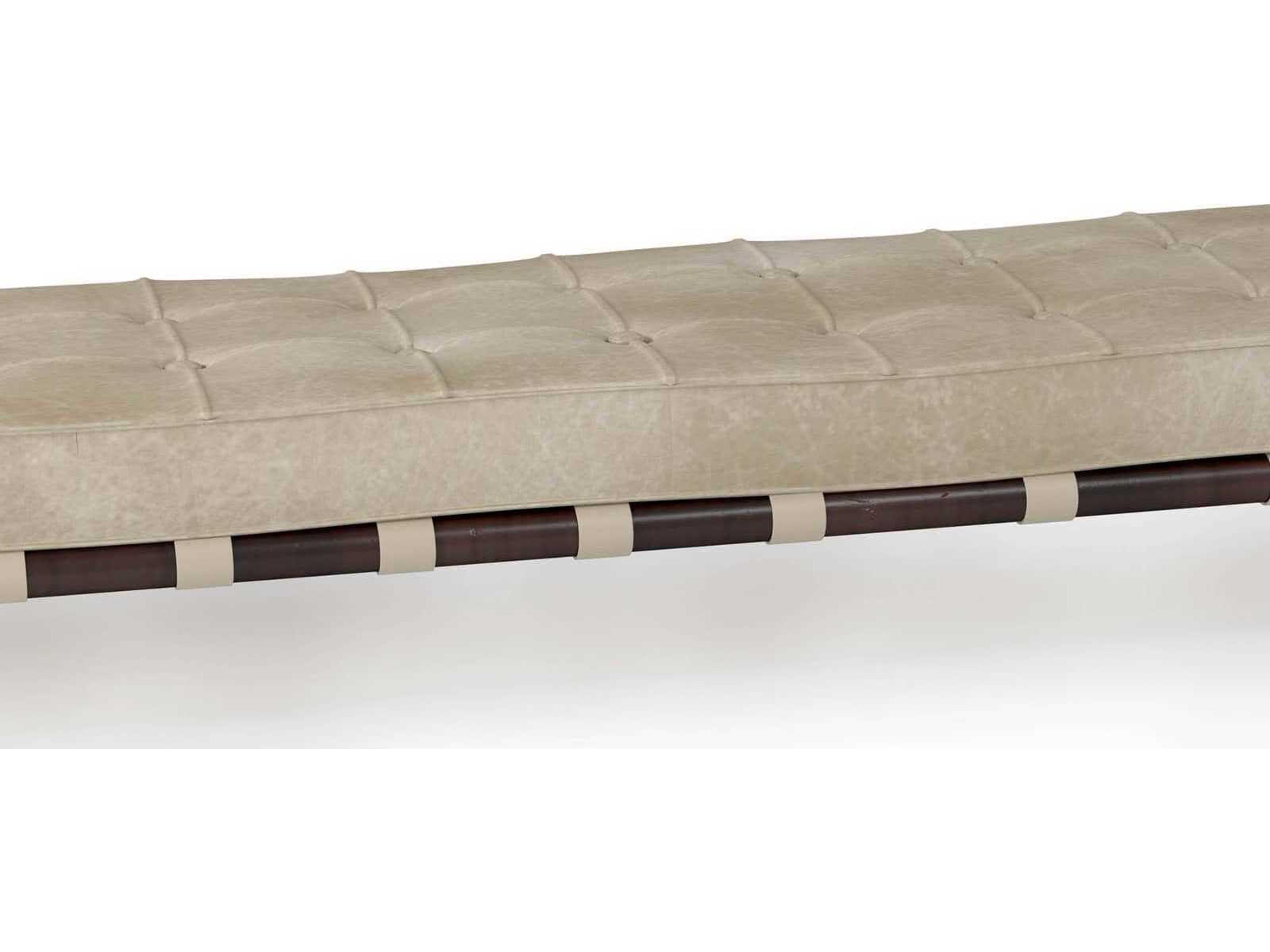 Regina Andrew Tufted Ivory Beige Leather Accent Bench