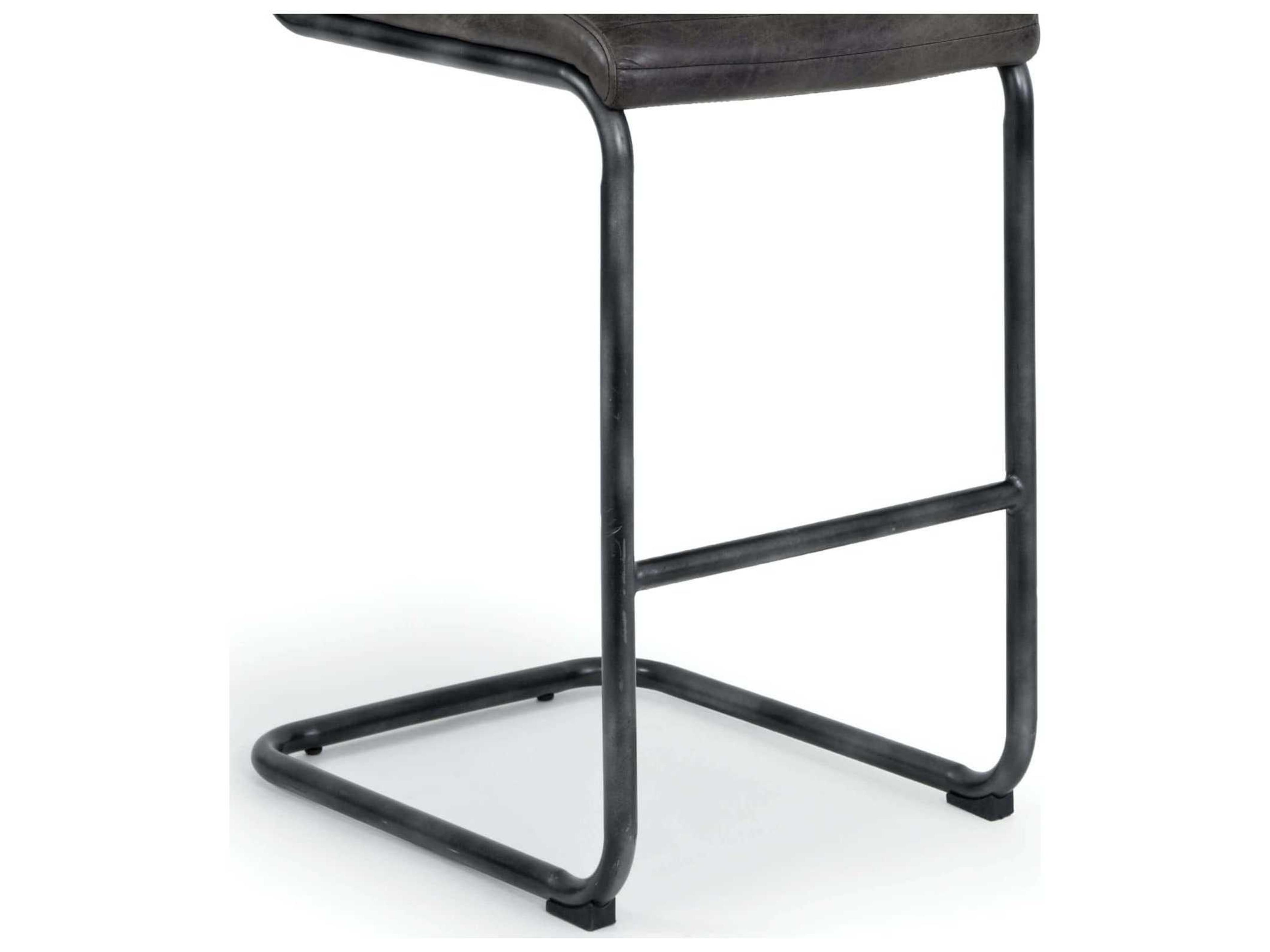 Regina Andrew Dylan Leather Ebony Bar Stool