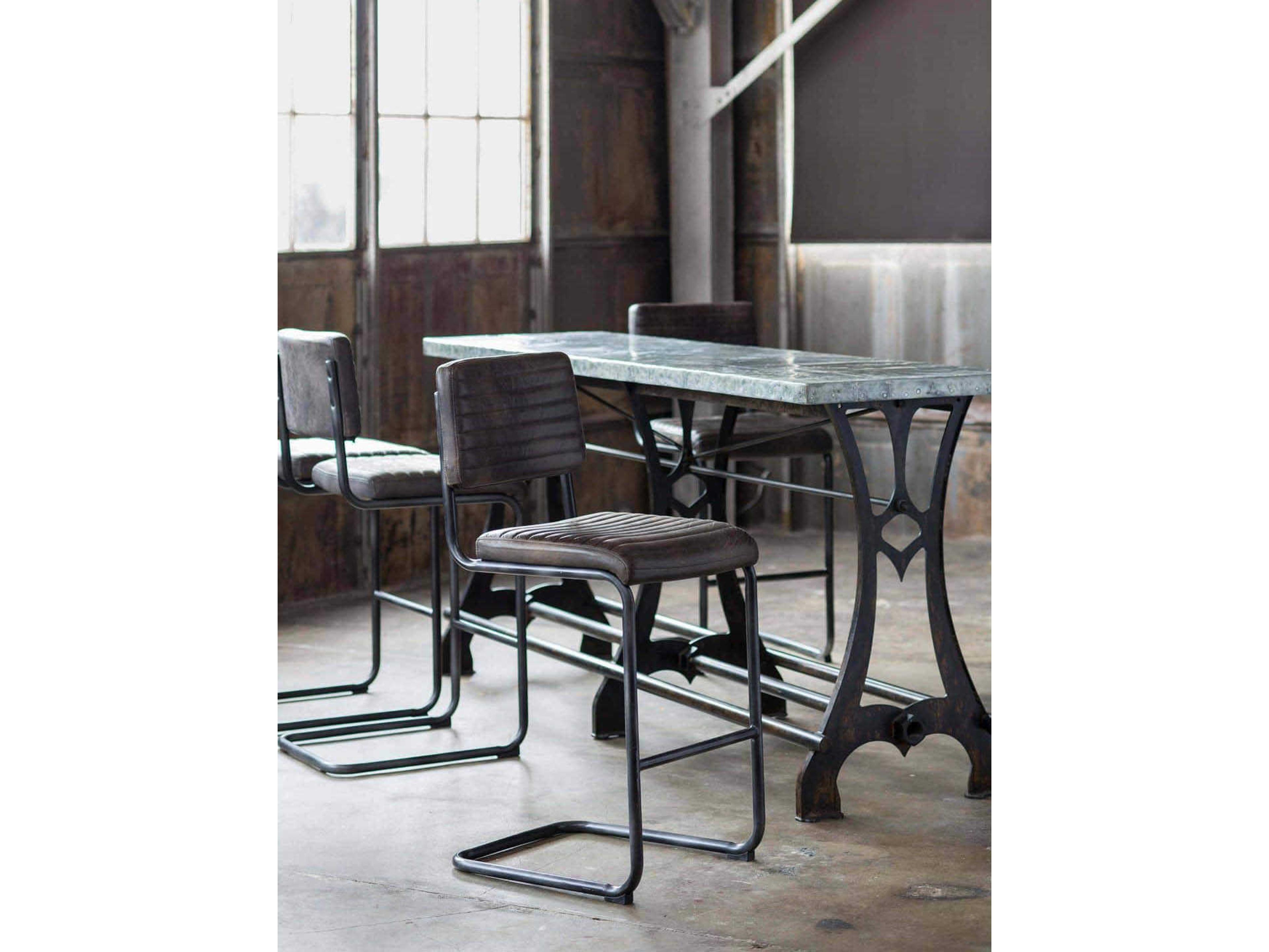 Regina Andrew Dylan Leather Ebony Bar Stool