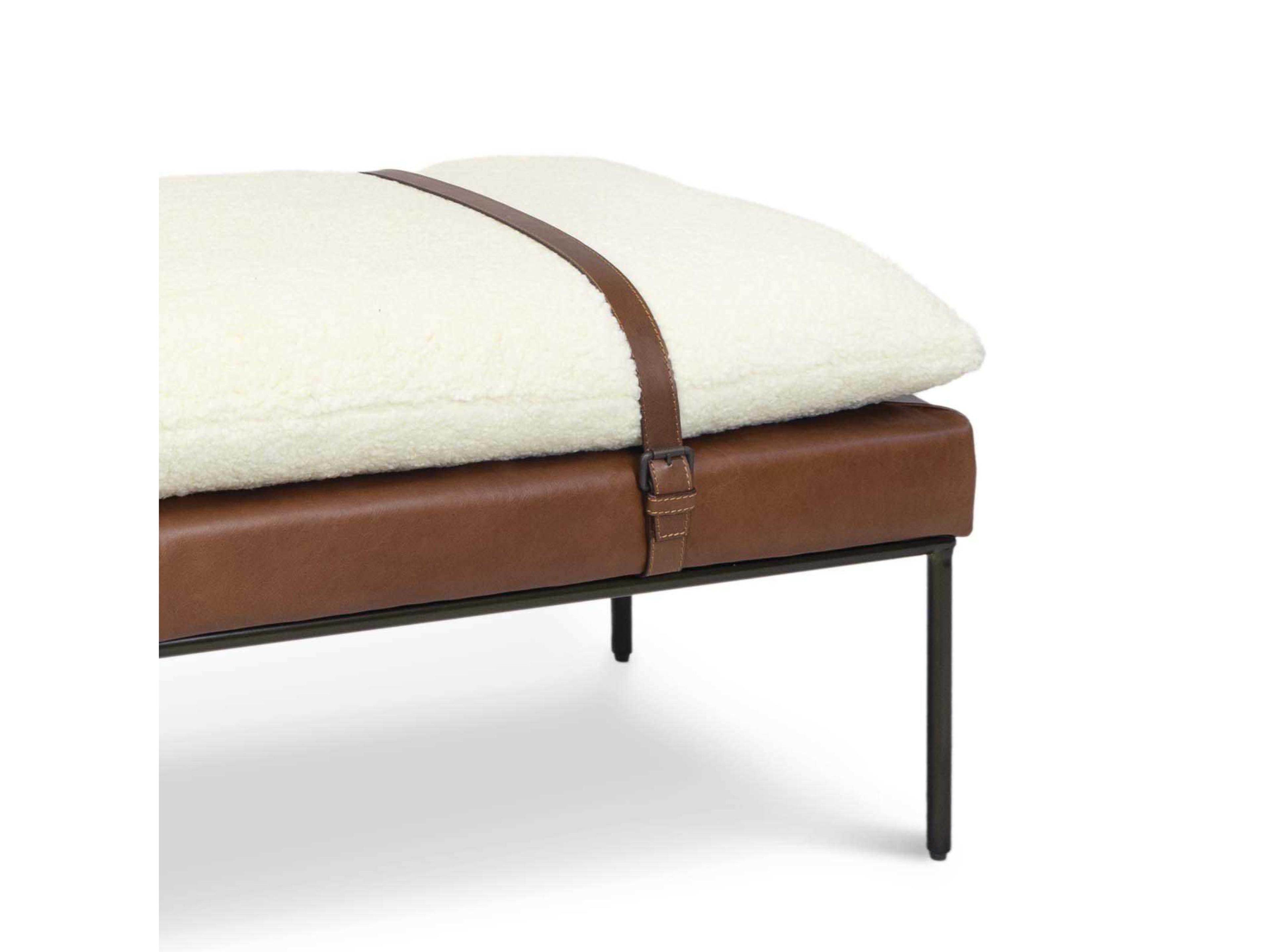 Regina Andrew White Brown Upholstered Accent Bench
