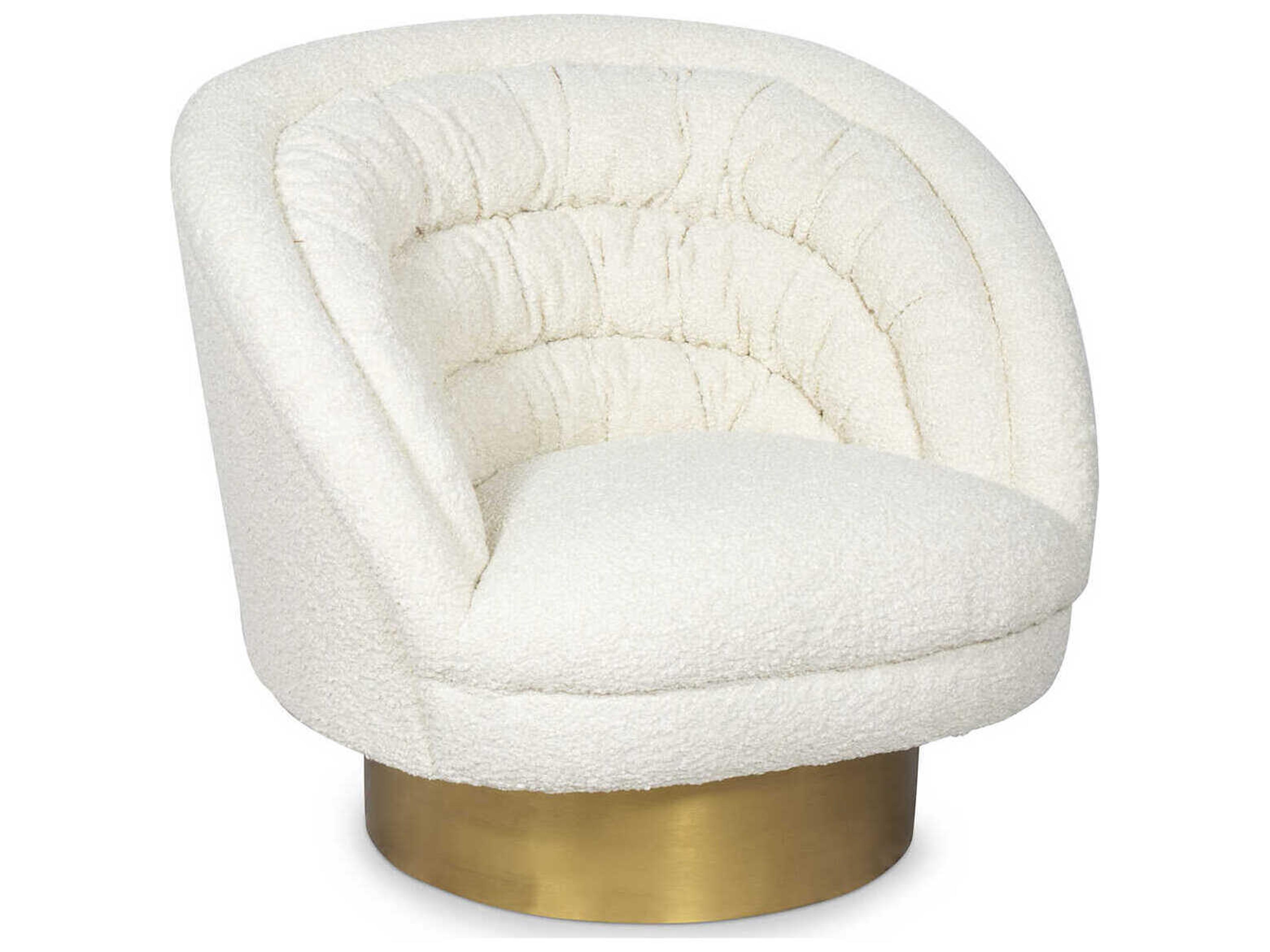 Gigi White Fabric Accent Chair