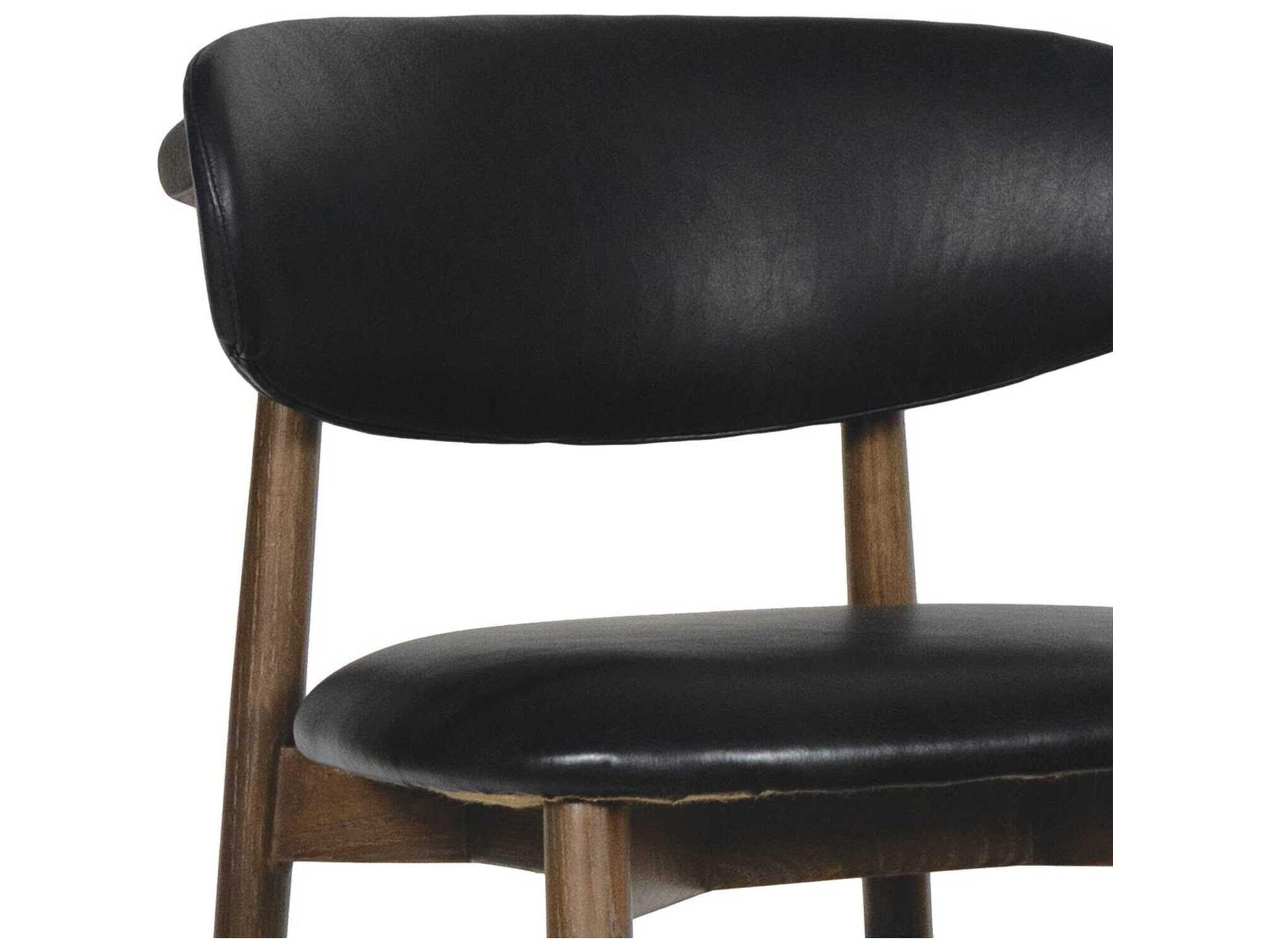 Regina Andrew Ethan Black Leather Bar Stool