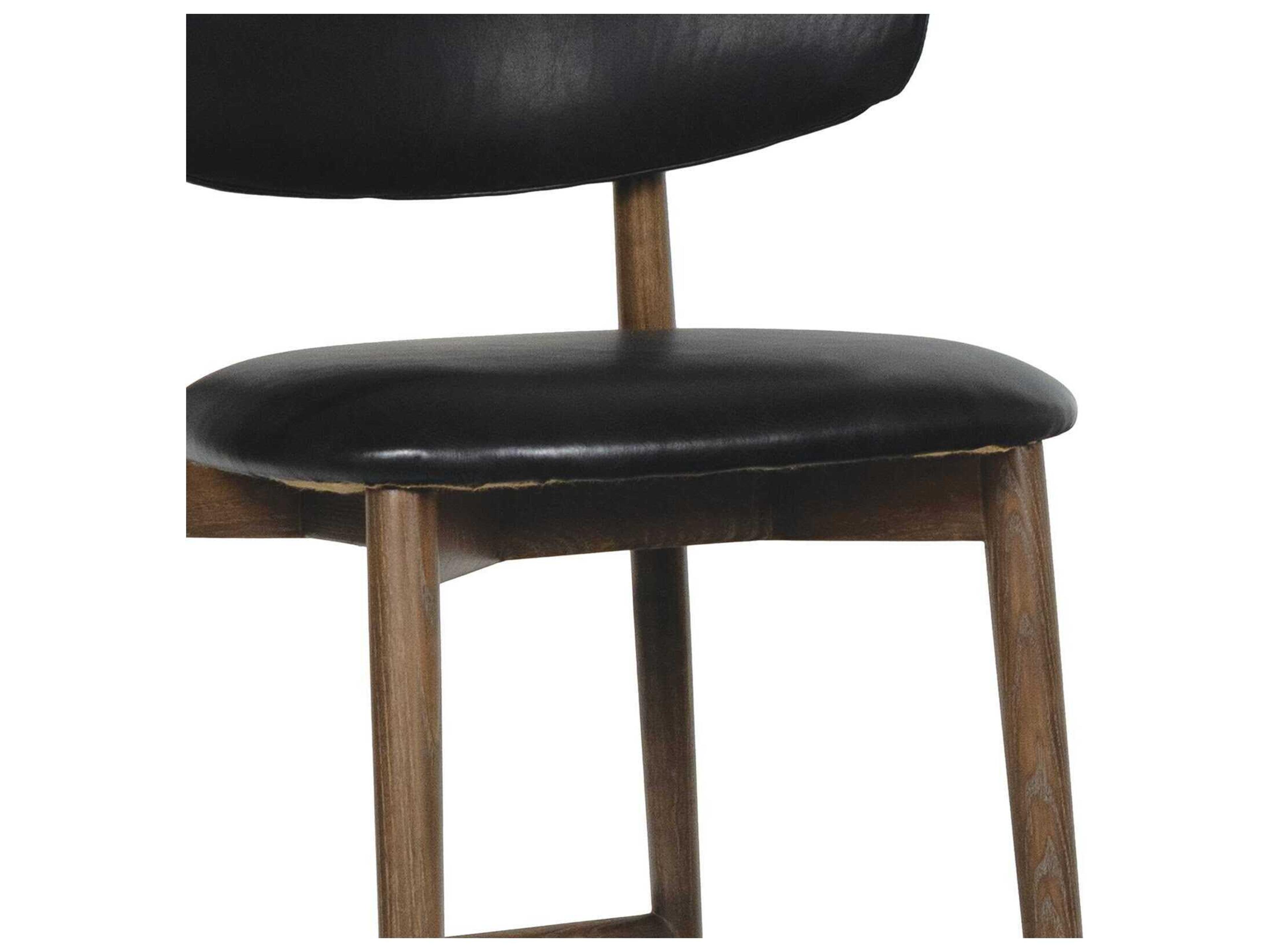 Regina Andrew Ethan Black Leather Bar Stool