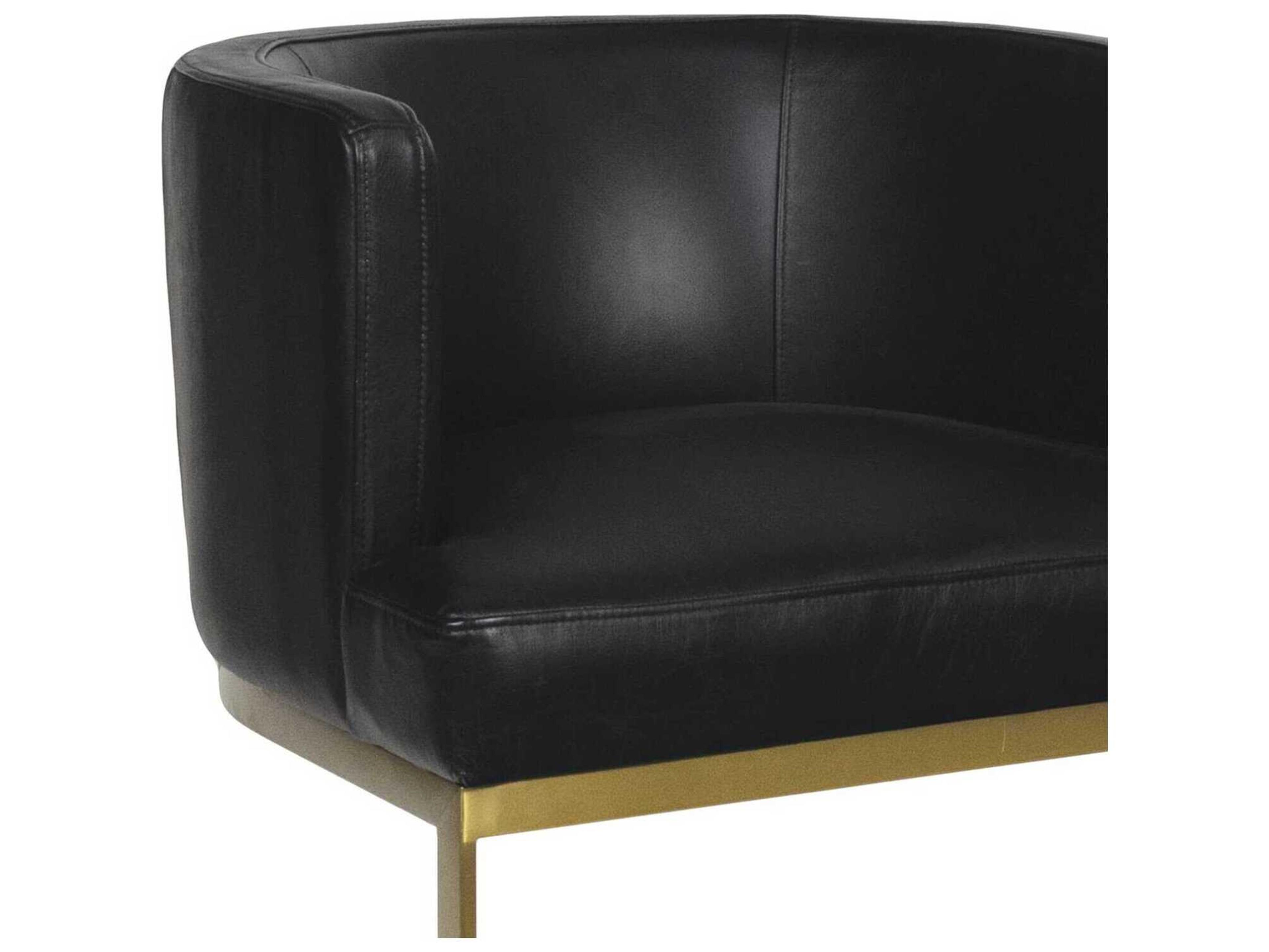 Regina Andrew Owen Black Leather Arm Dining Chair