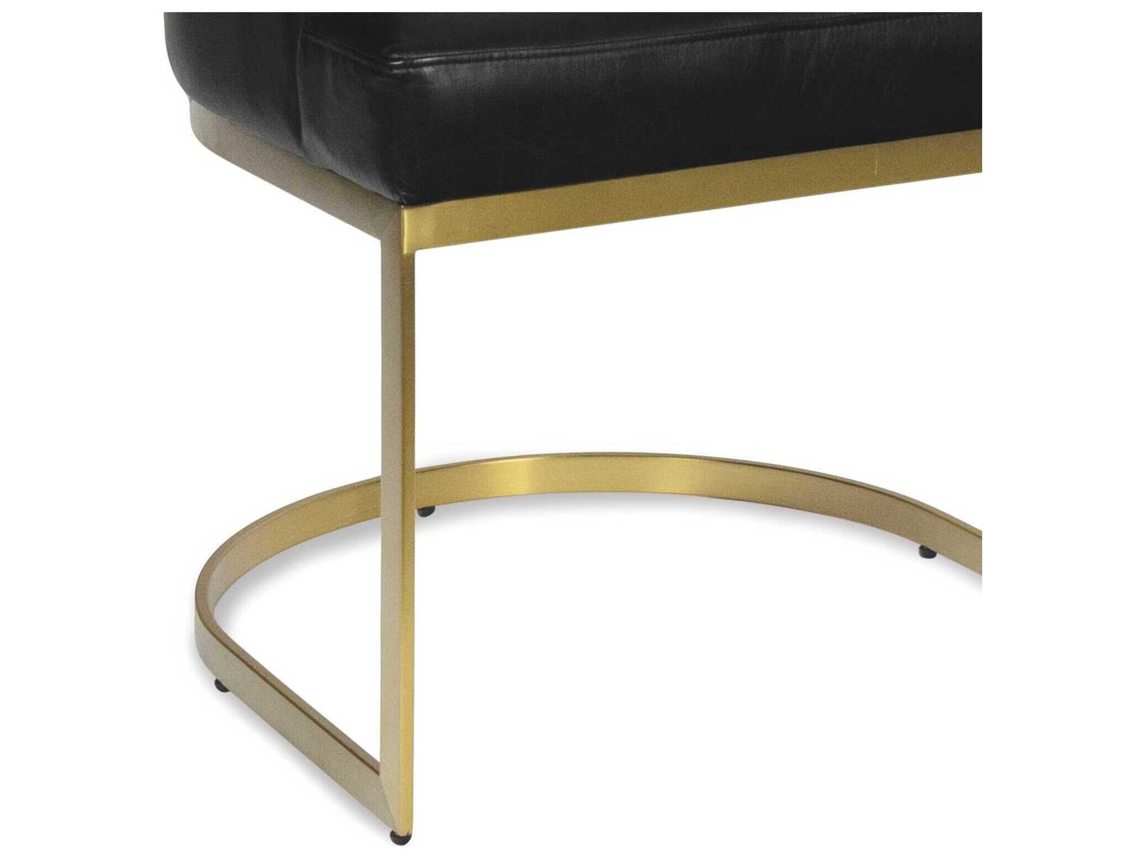 Regina Andrew Owen Black Leather Arm Dining Chair