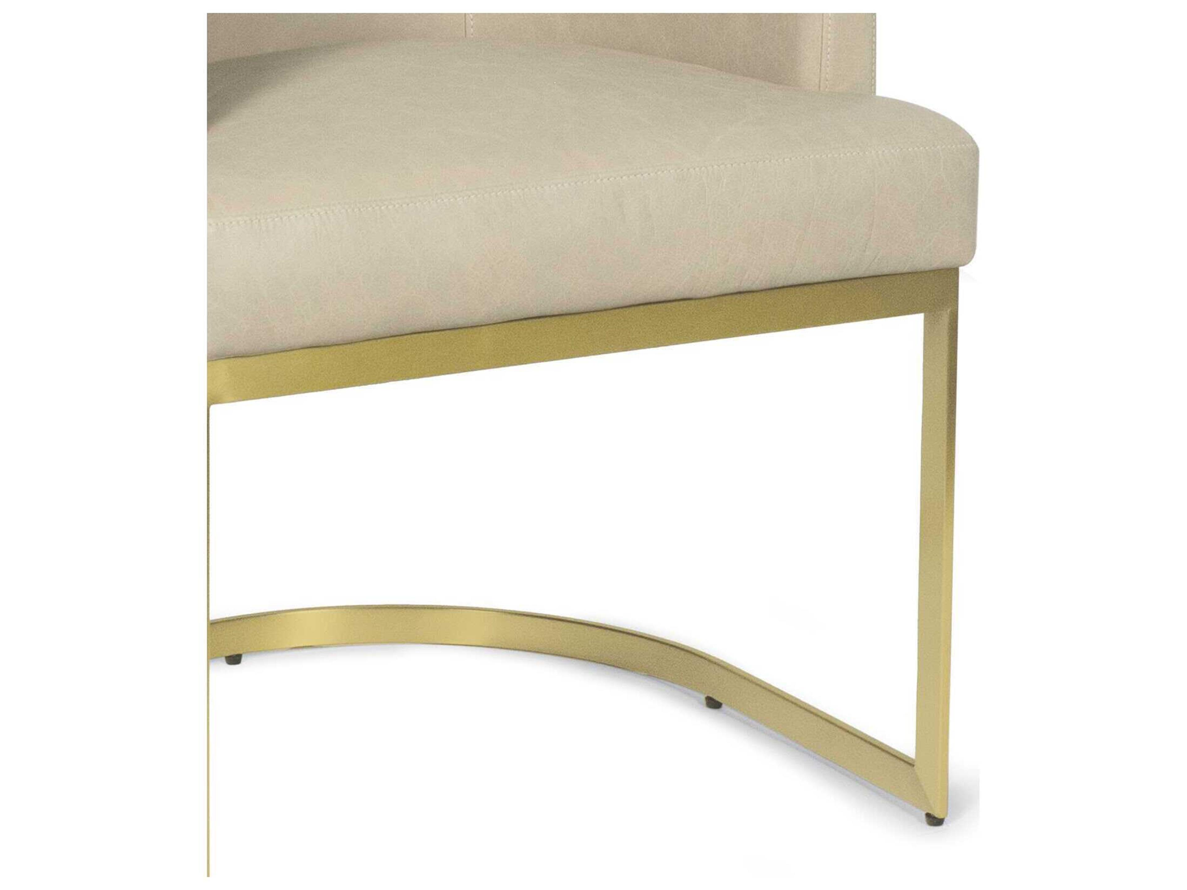 Regina Andrew Owen White Leather Arm Dining Chair