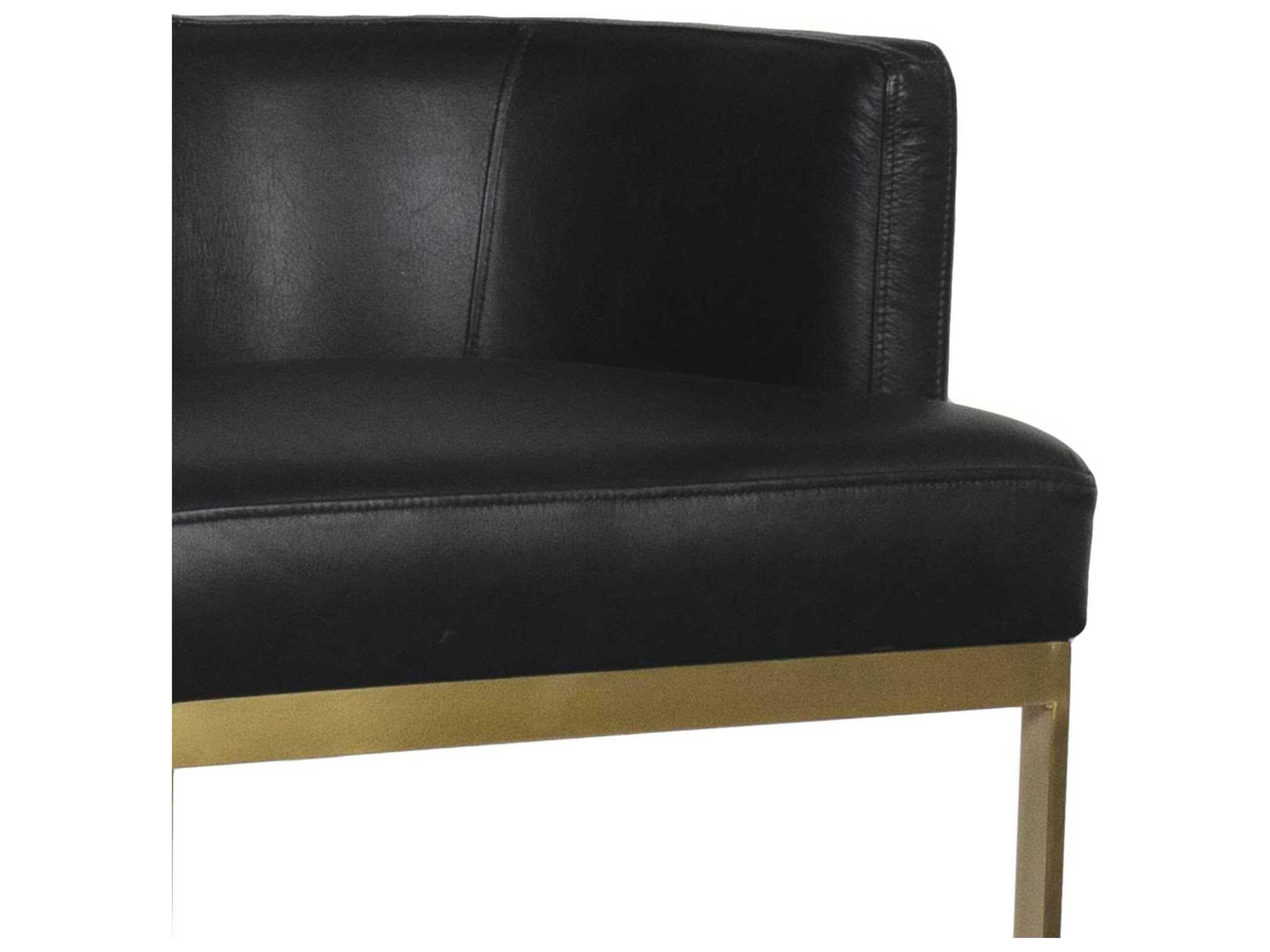 Regina Andrew Owen Black Leather Bar Stool