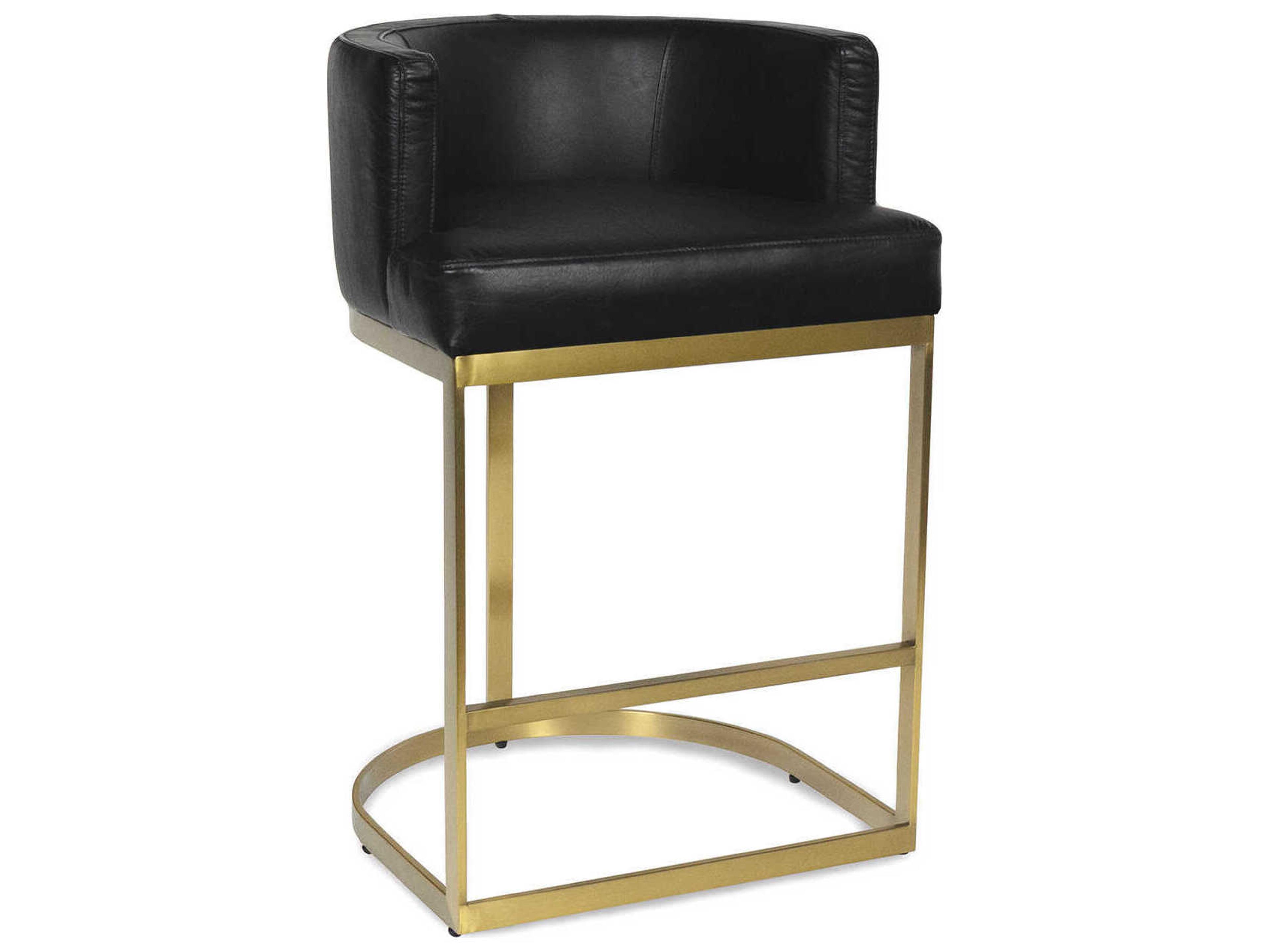 Owen Black Leather Counter Stool